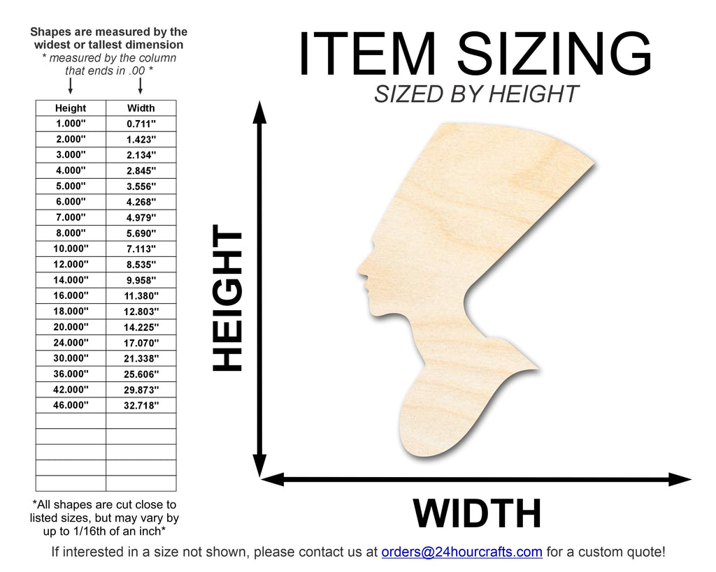 Unfinished Wood Egyptian Queen Shape | DIY Craft Cutout | up to 46" DIY