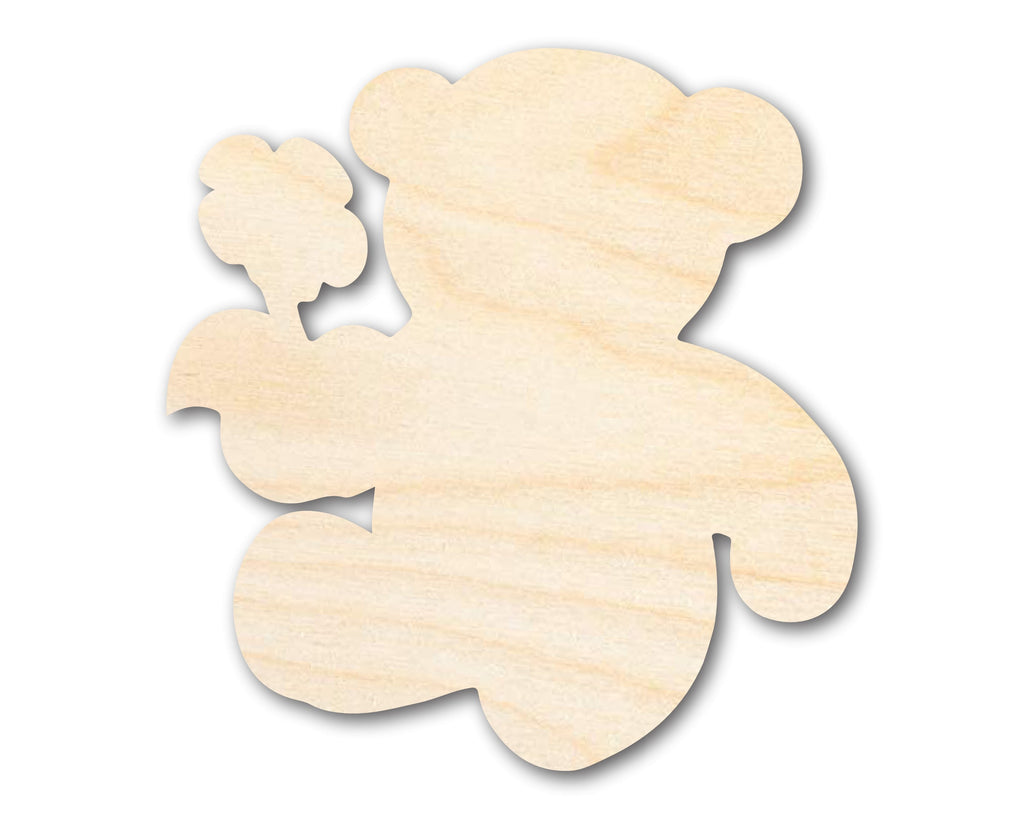 Unfinished Wood Flower Bear Shape | DIY Craft Cutout | up to 46" DIY