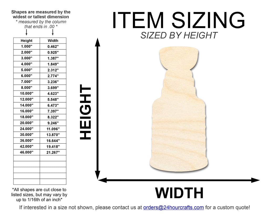 Unfinished Wood Hockey Trophy Shape | DIY Craft Cutout | up to 46" DIY