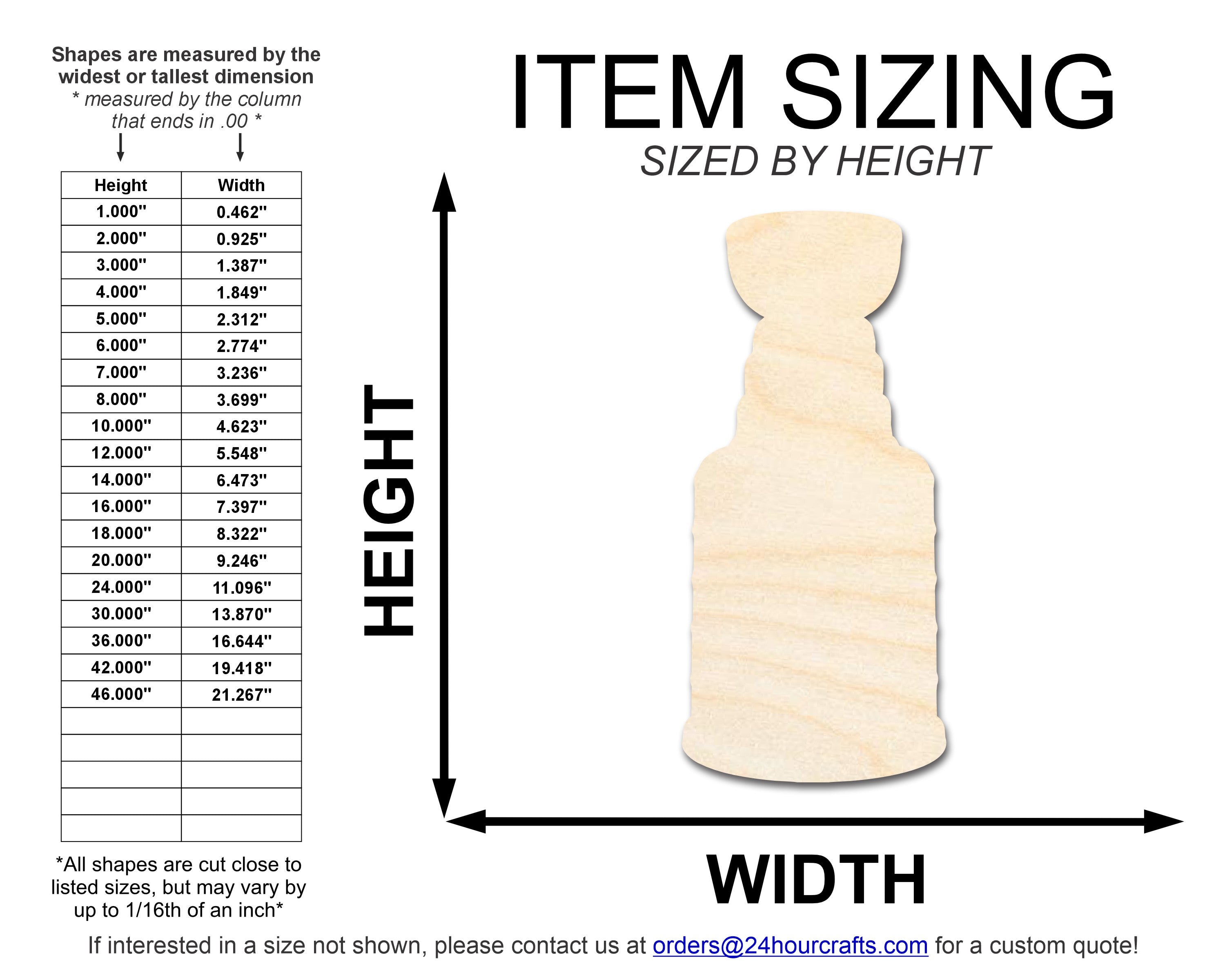 Unfinished Wood Hockey Trophy Shape | DIY Craft Cutout | up to 46" DIY
