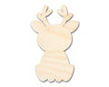 Unfinished Wood Cute Reindeer Shape | DIY Craft Cutout | up to 46" DIY
