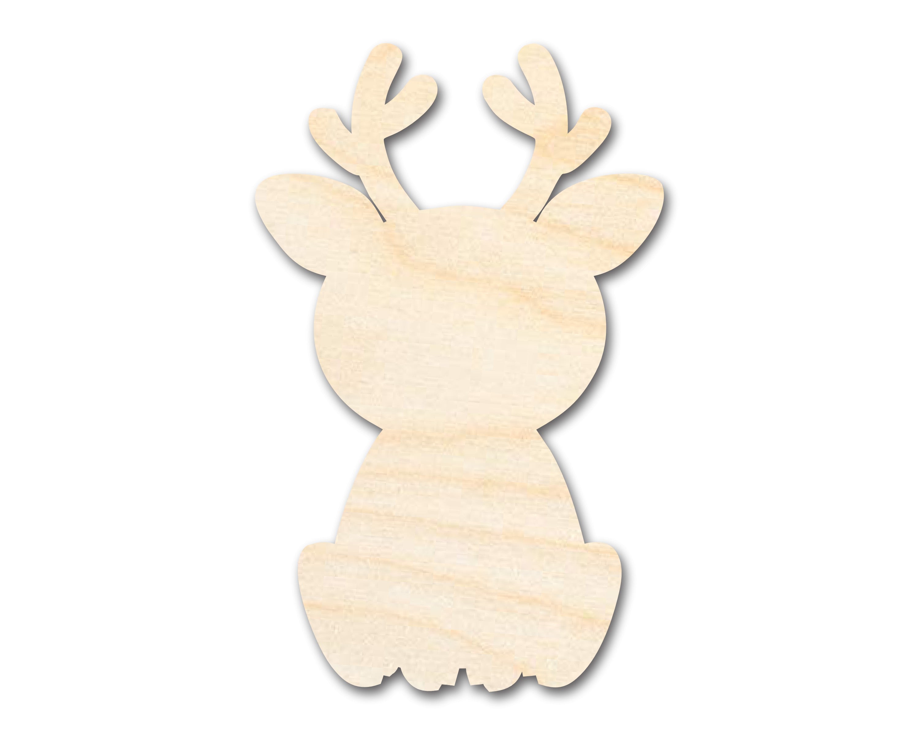 Unfinished Wood Cute Reindeer Shape | DIY Craft Cutout | up to 46" DIY