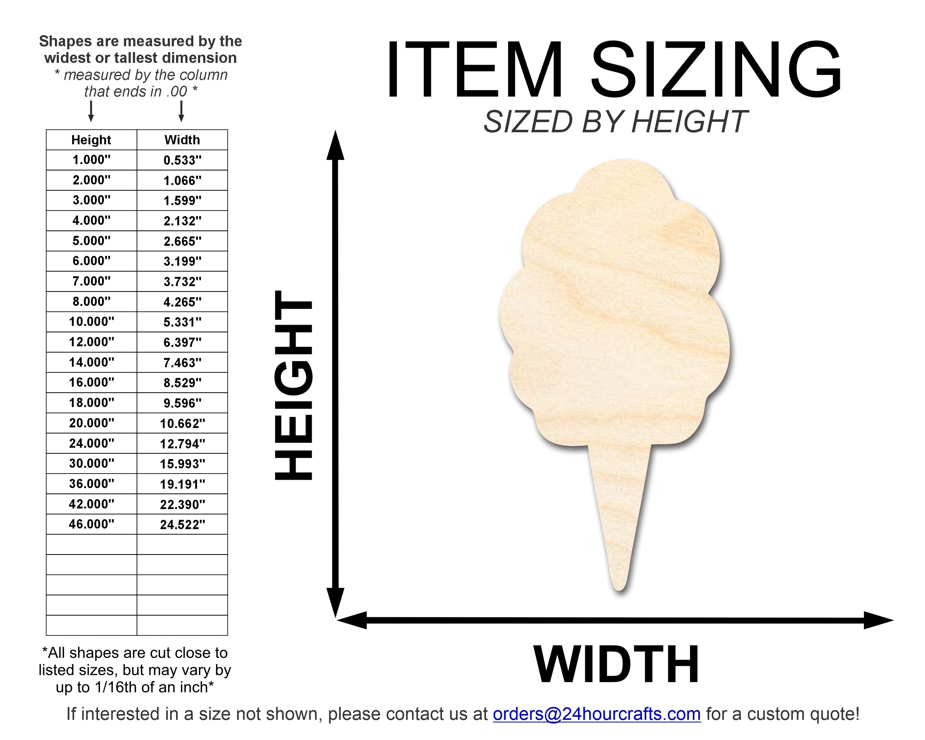 Unfinished Wood Fluffy Cotton Candy Shape | DIY Craft Cutout | up to 46" DIY
