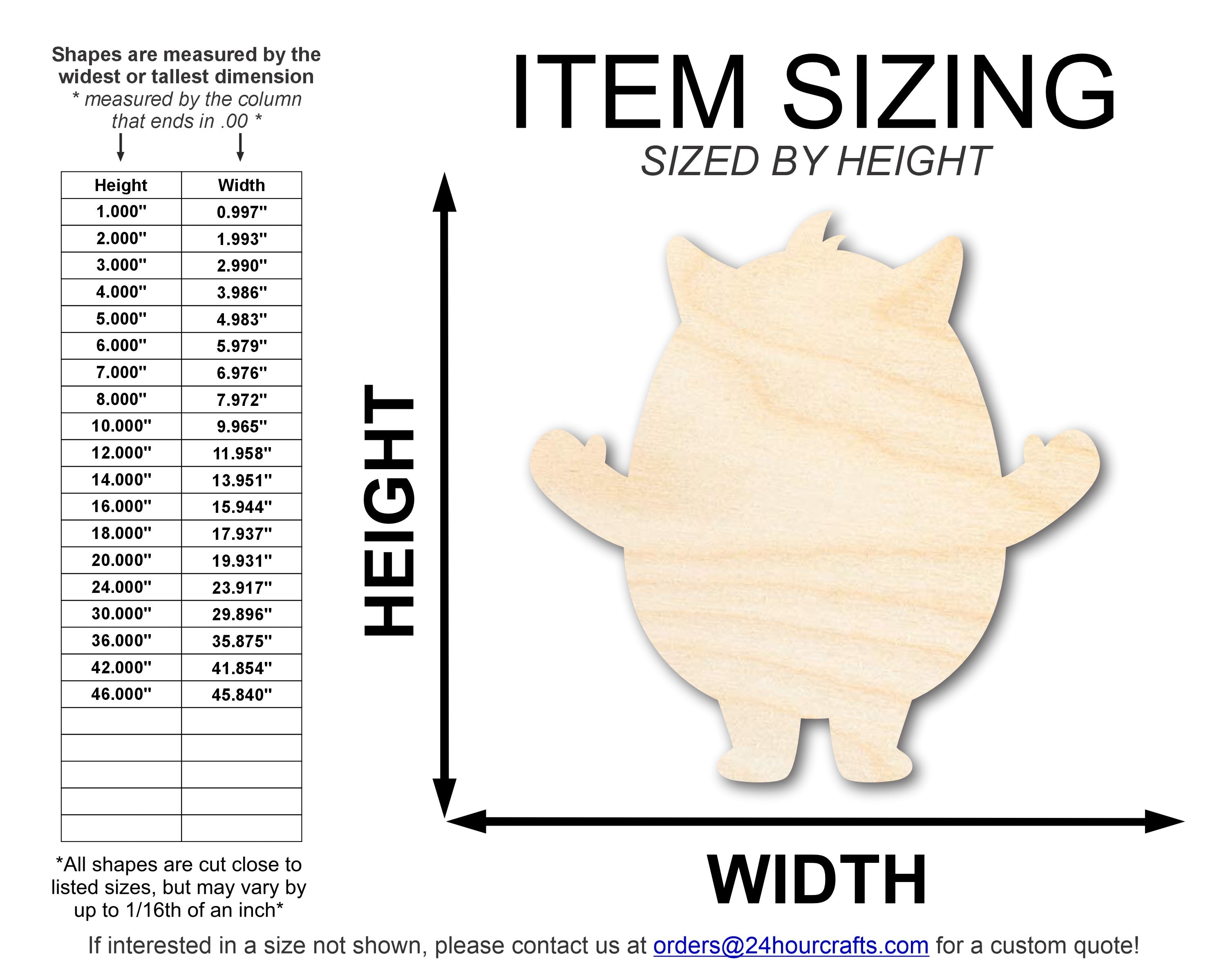 Unfinished Wood Cute Yeti Shape | DIY Craft Cutout | up to 46" DIY