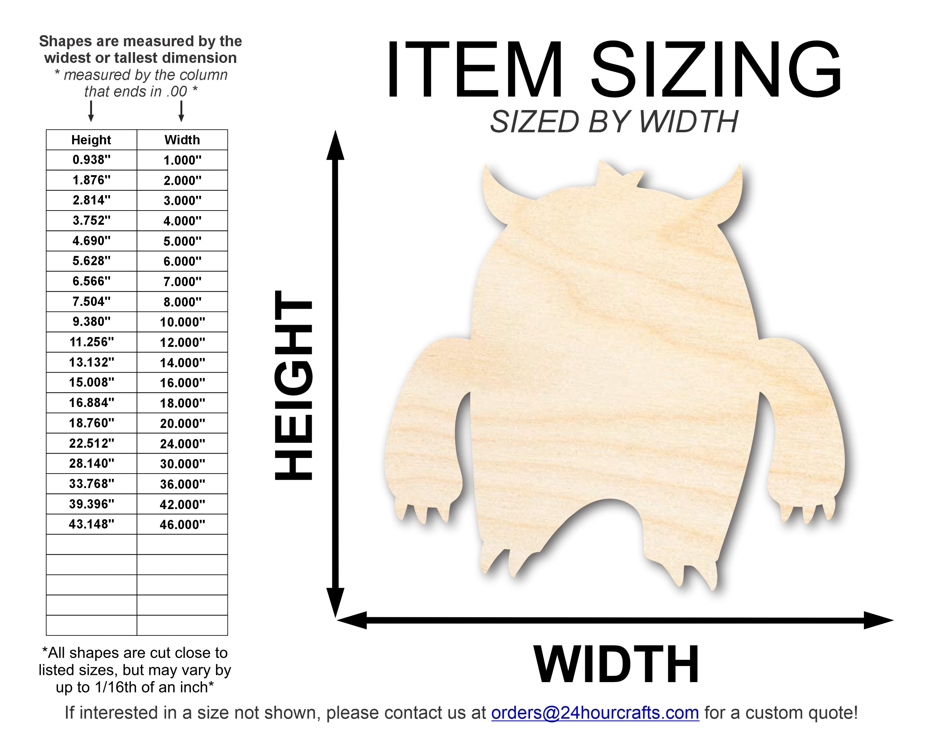 Unfinished Wood Angry Monster Shape | DIY Craft Cutout | up to 46" DIY