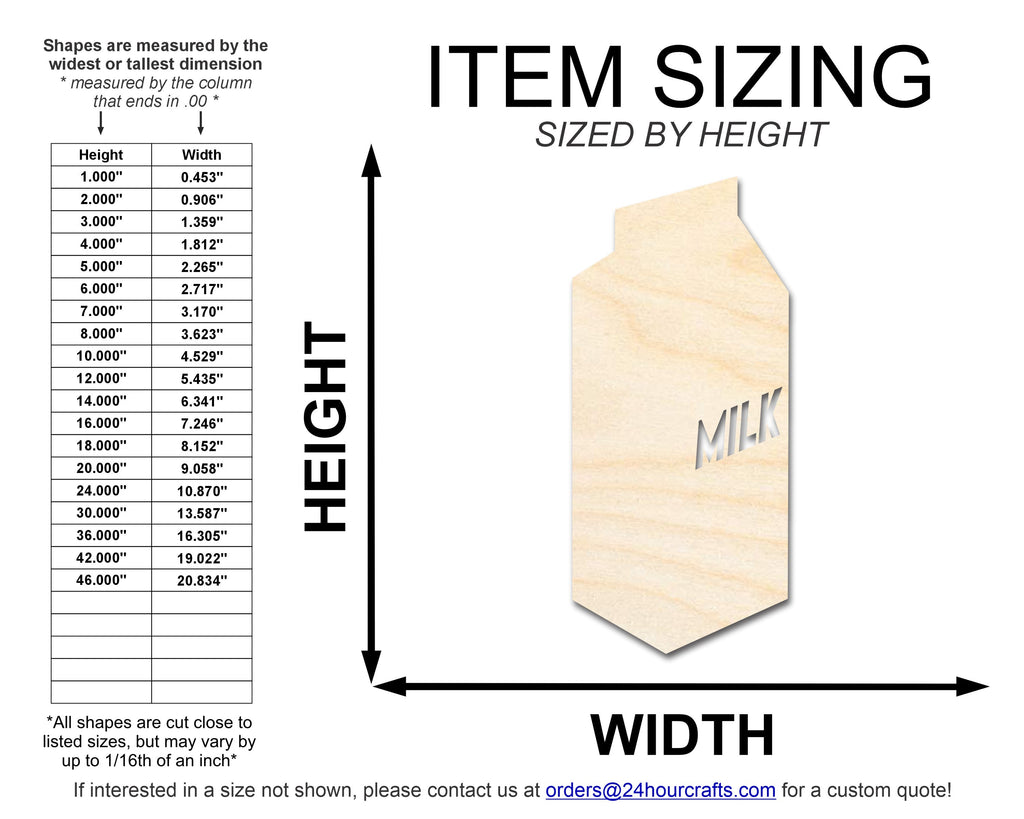 Unfinished Wood Milk Carton Shape | DIY Craft Cutout | up to 46" DIY