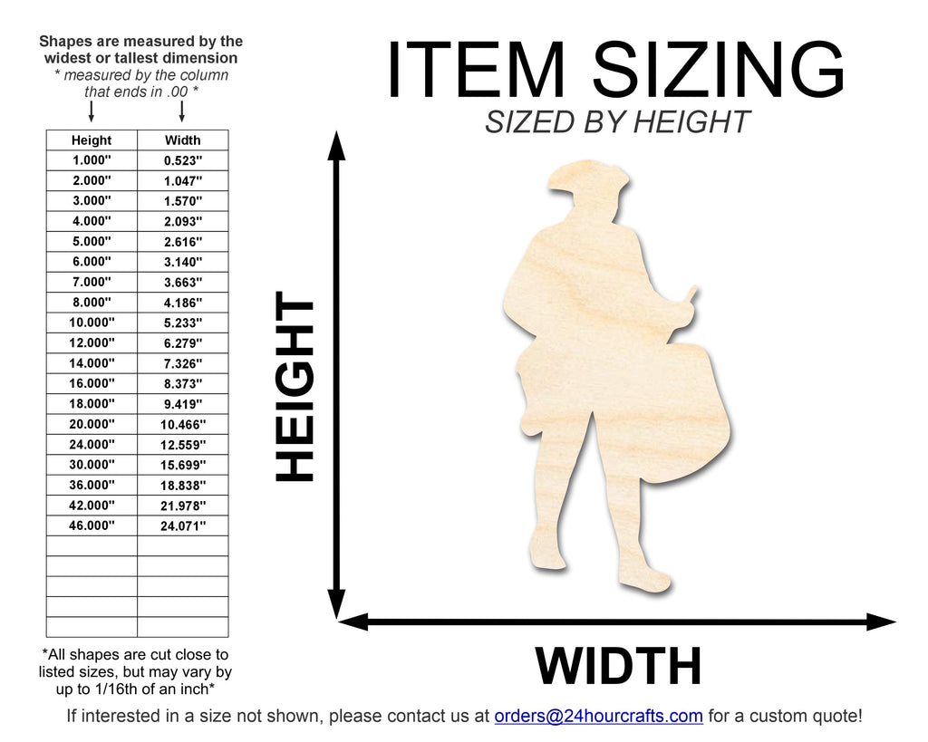 Unfinished Wood War Drummer Shape | DIY Craft Cutout | up to 46" DIY