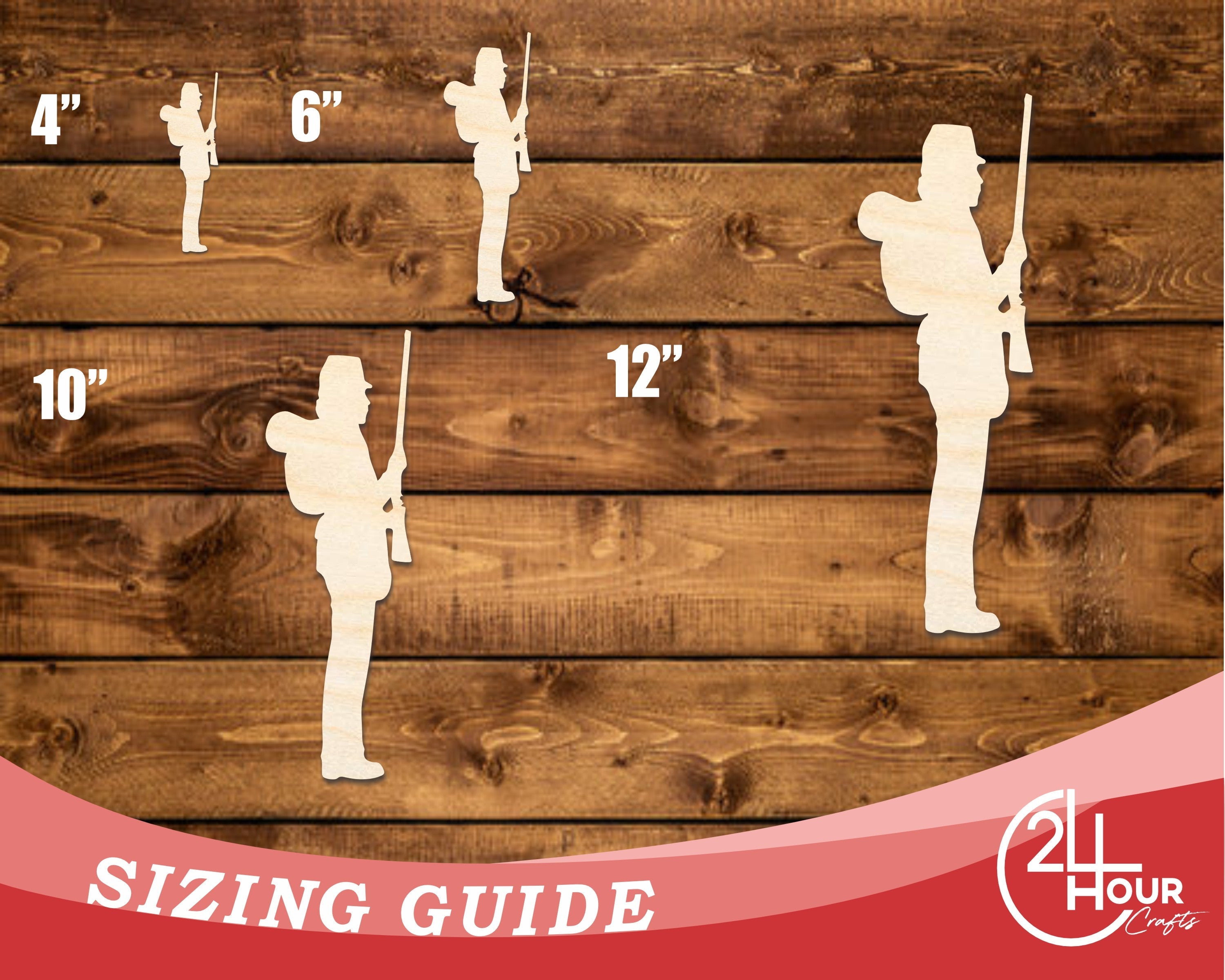 Unfinished Wood Soldier With Rifle Shape | DIY Craft Cutout | up to 46" DIY