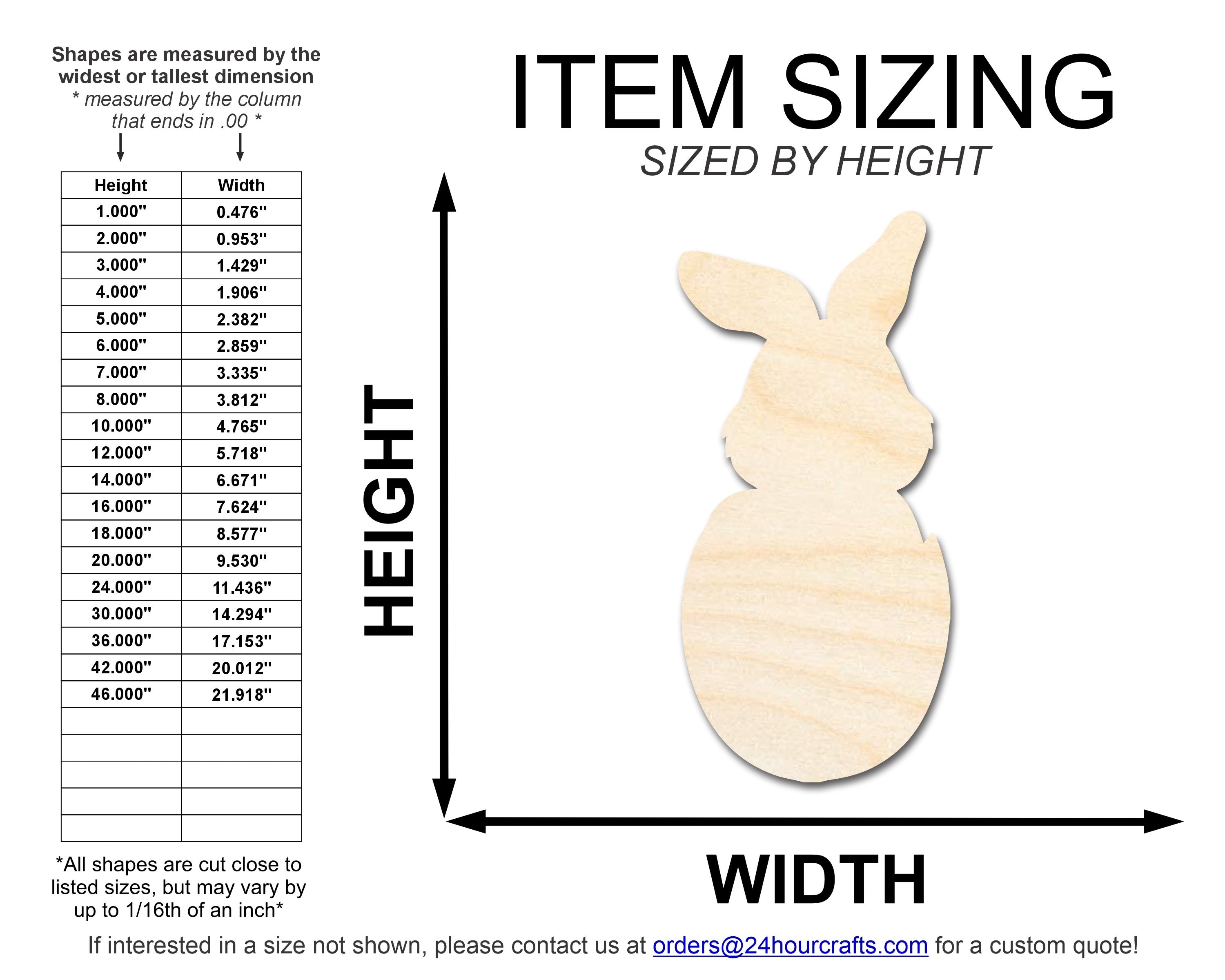 Unfinished Wood Bunny in Easter Egg Shape | DIY Craft Cutout | up to 46" DIY