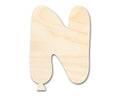 Unfinished Wood Balloon Letter N Shape | DIY Craft Cutout | up to 46" DIY