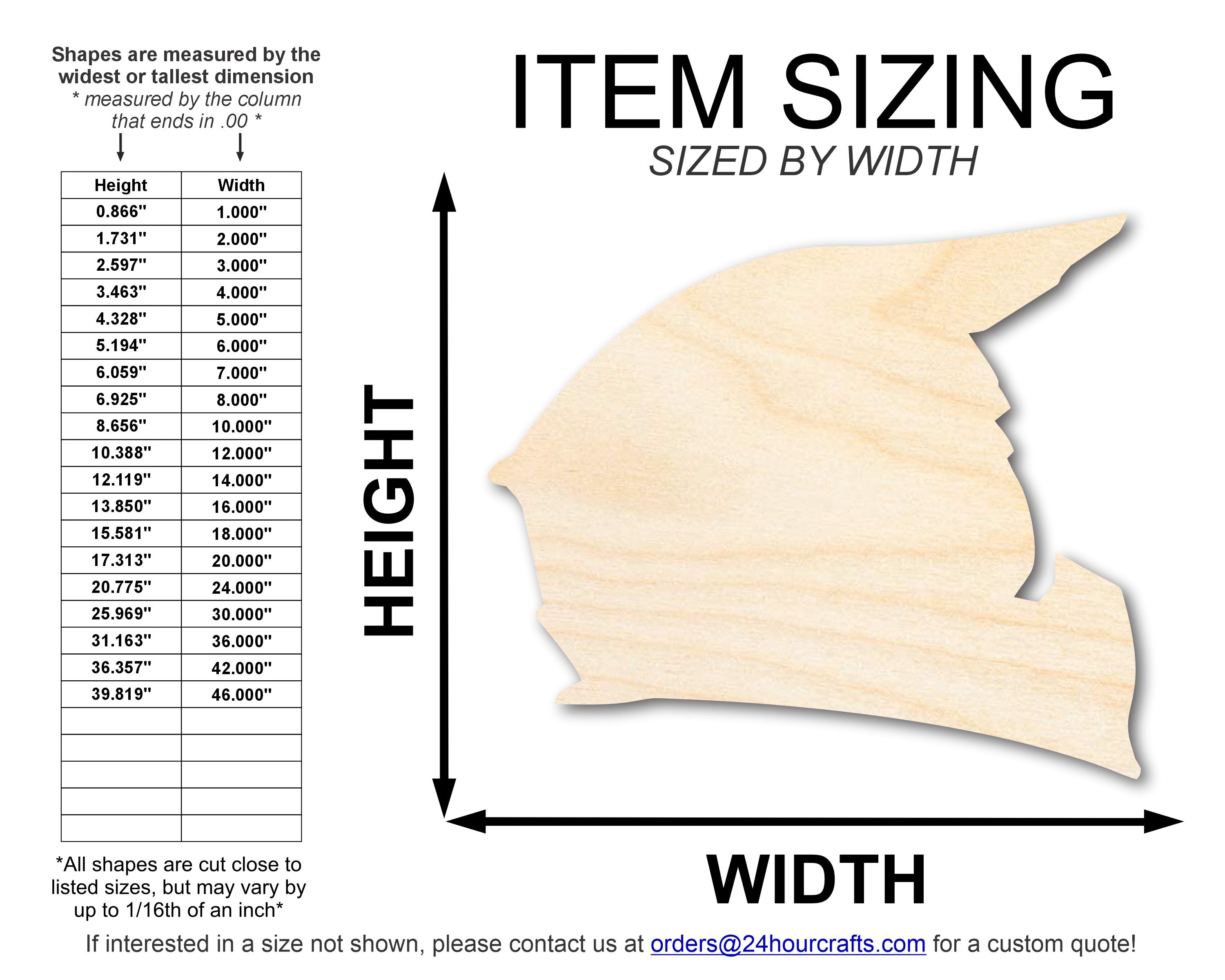 Unfinished Wood Motorcycle Helmet Shape | DIY Craft Cutout | up to 46" DIY