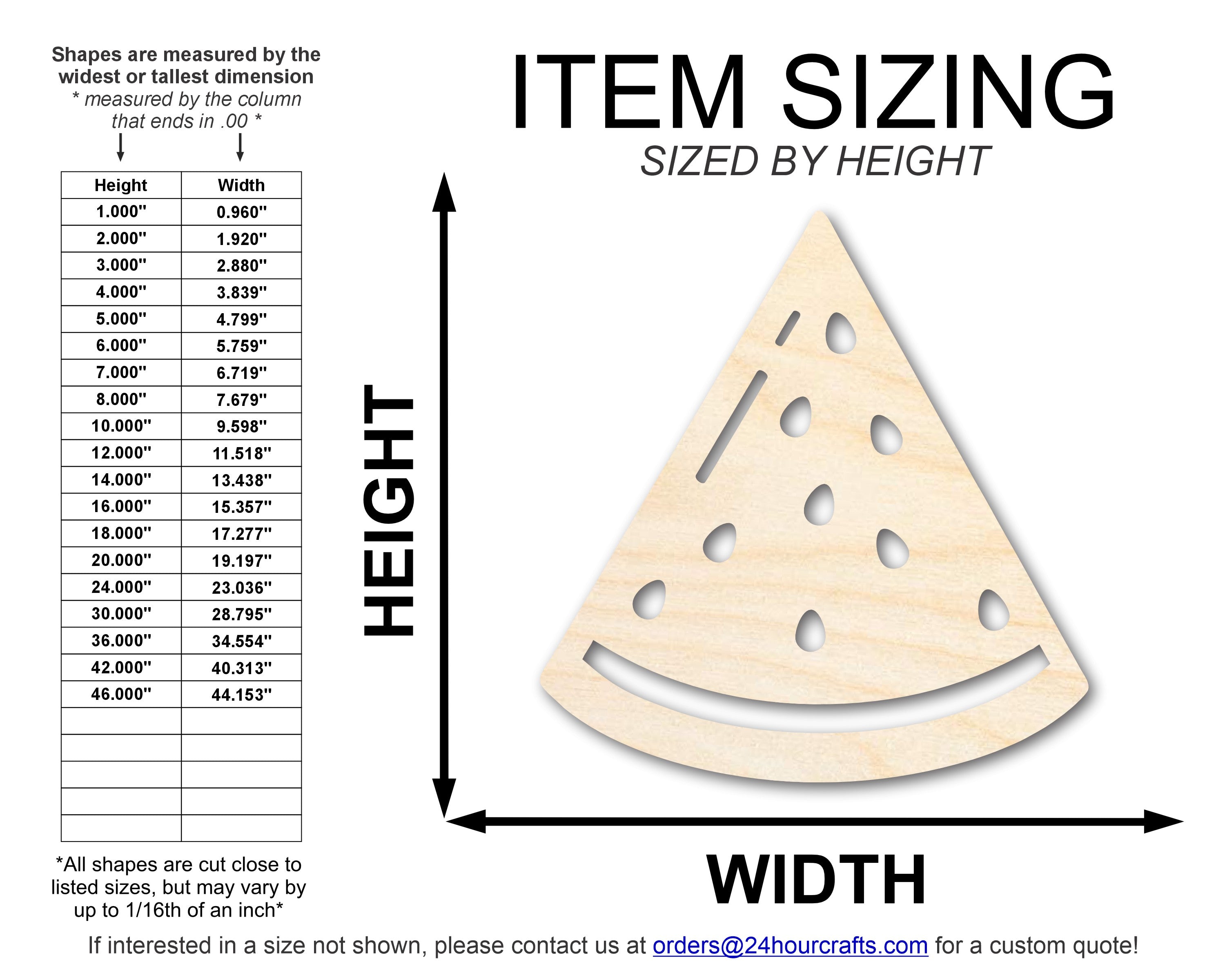 Unfinished Wood Watermelon Slice Shape | DIY Craft Cutout | up to 46" DIY