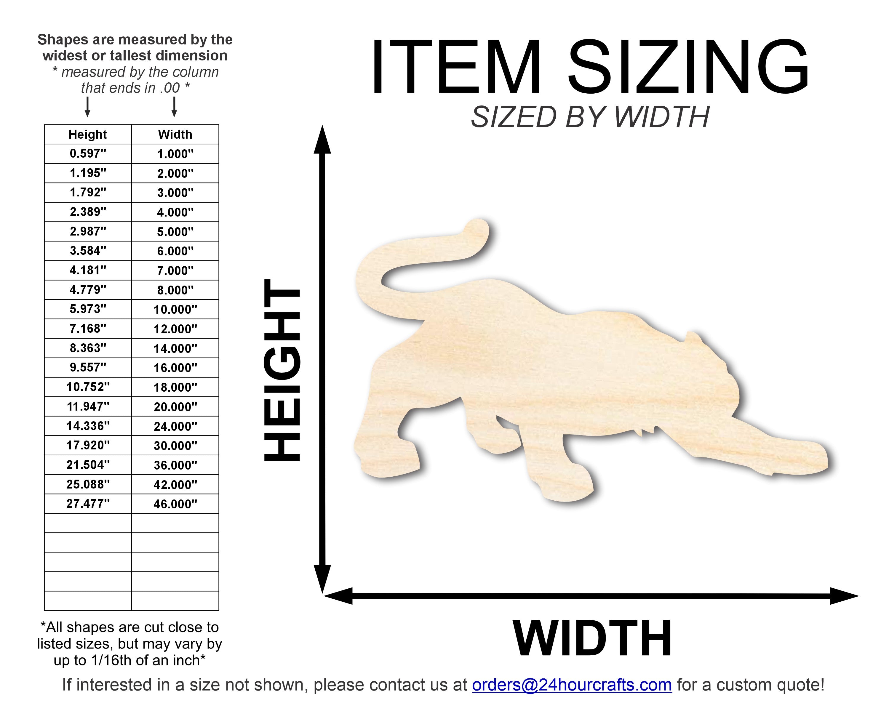 Unfinished Wood Tiger Mascot Shape | DIY Craft Cutout | up to 46" DIY