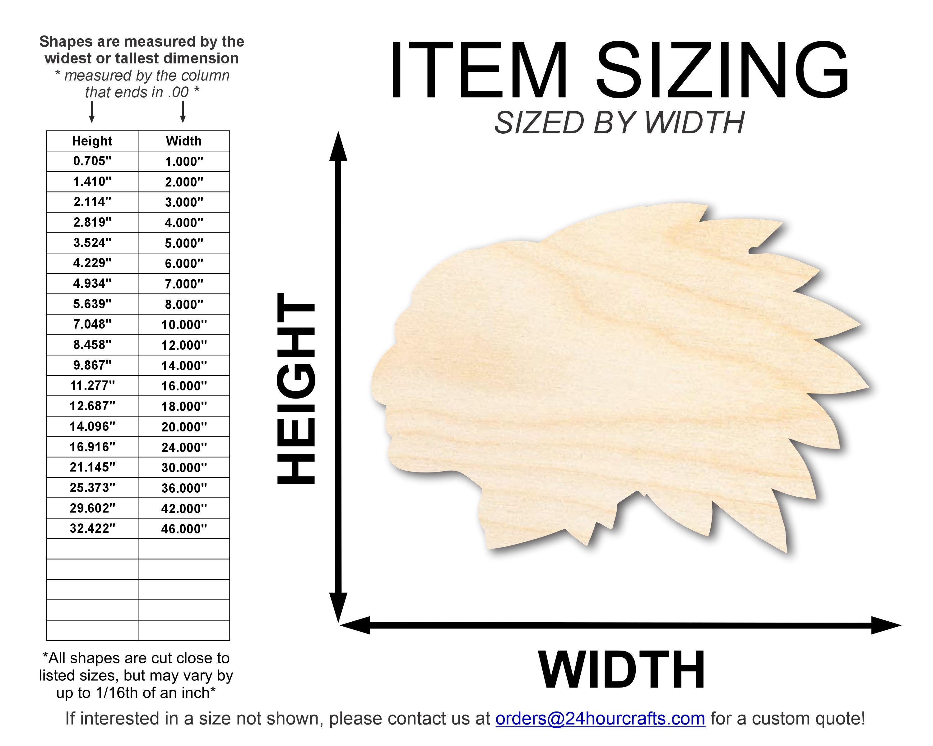 Unfinished Wood Native American Mascot Shape | DIY Craft Cutout | up to 46" DIY