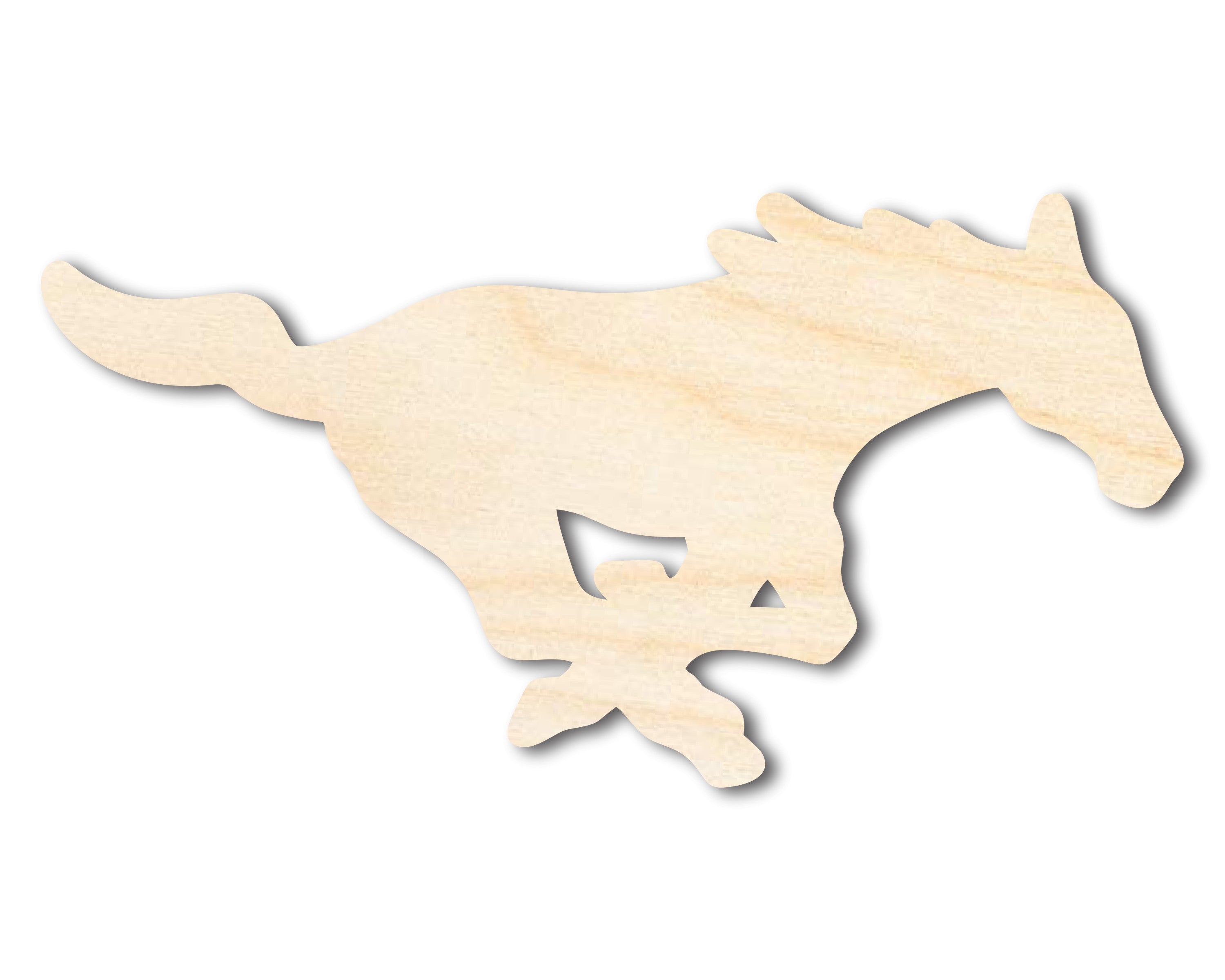 Unfinished Wood Mustang Mascot Shape | DIY Craft Cutout | up to 46" DIY