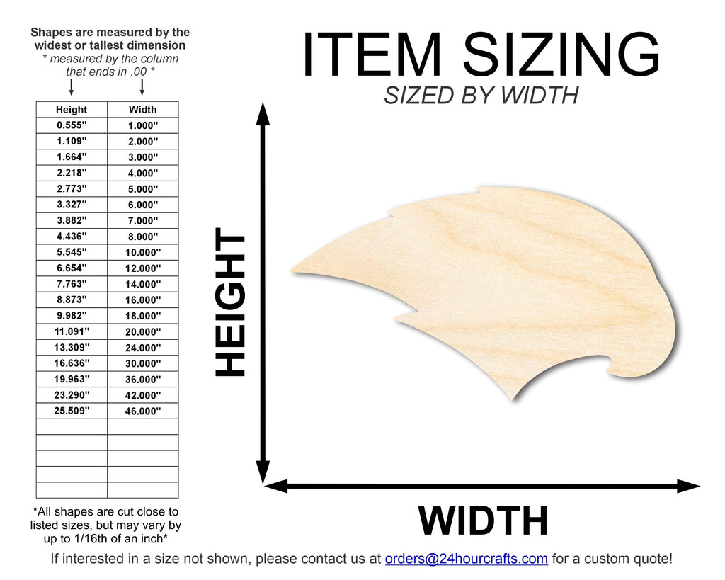 Unfinished Wood Hawk Mascot Shape | DIY Craft Cutout | up to 46" DIY