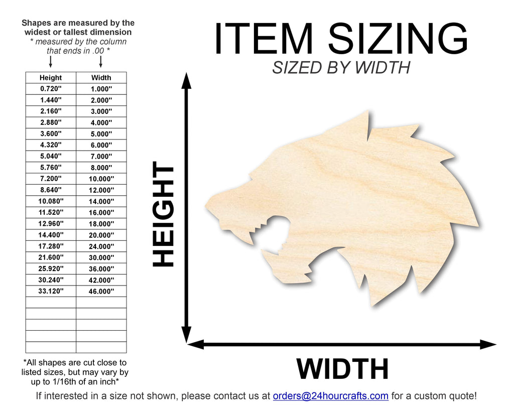 Unfinished Wood Wolf Mascot Shape | DIY Craft Cutout | up to 46" DIY