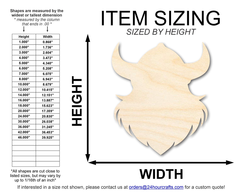 Unfinished Wood Viking Mascot Shape | DIY Craft Cutout | up to 46" DIY