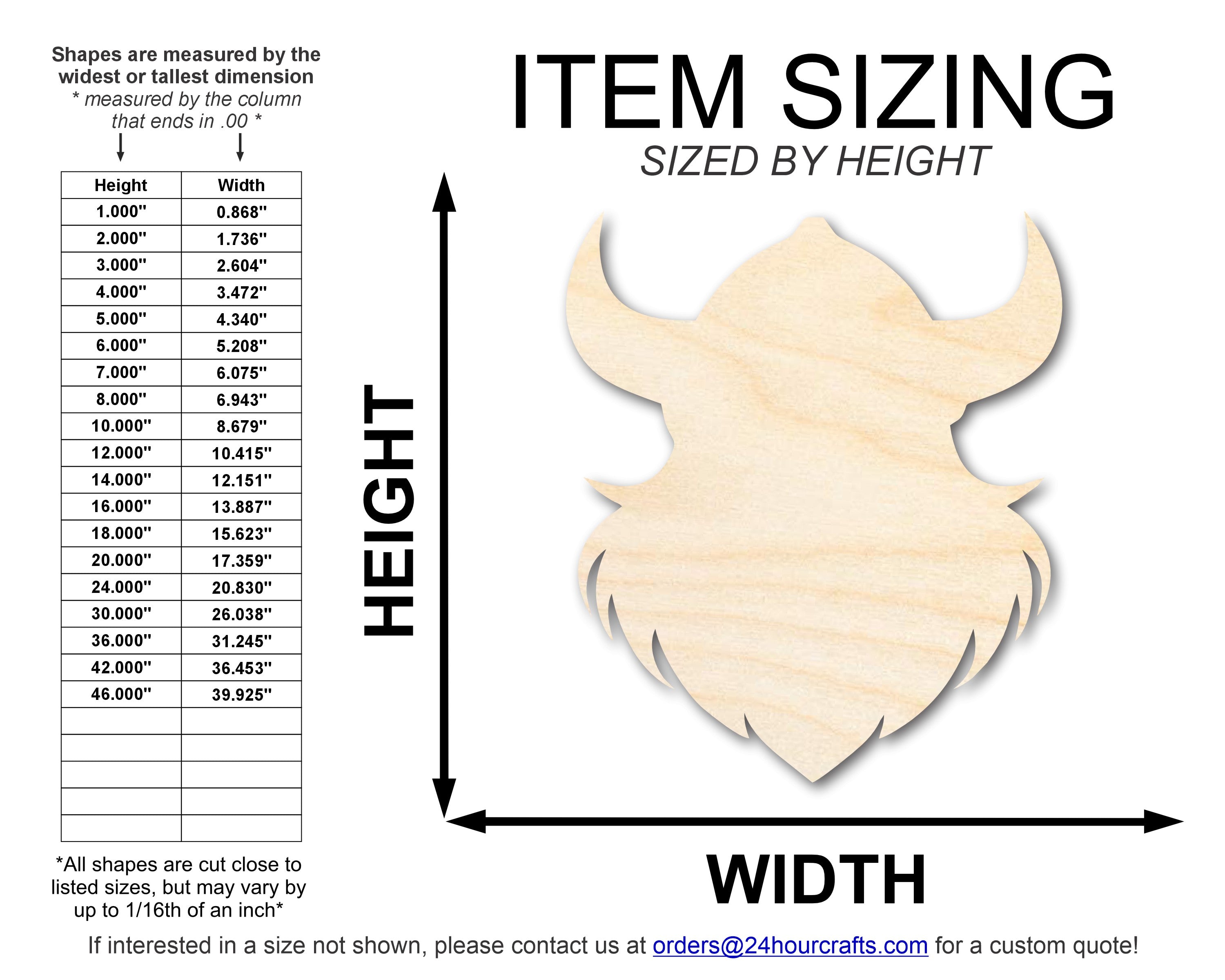 Unfinished Wood Viking Mascot Shape | DIY Craft Cutout | up to 46" DIY
