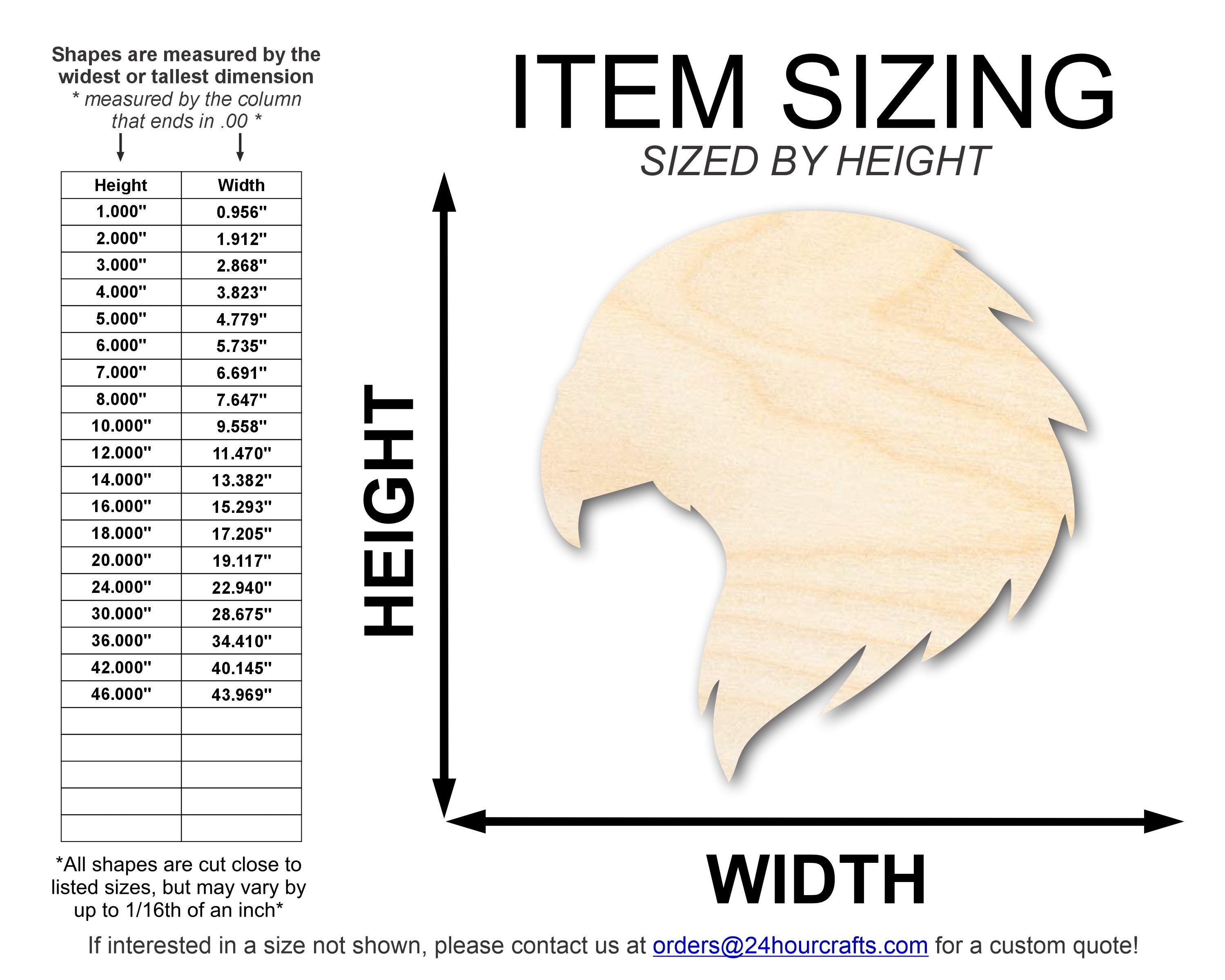 Unfinished Wood Hawk Mascot Shape | DIY Craft Cutout | up to 46" DIY