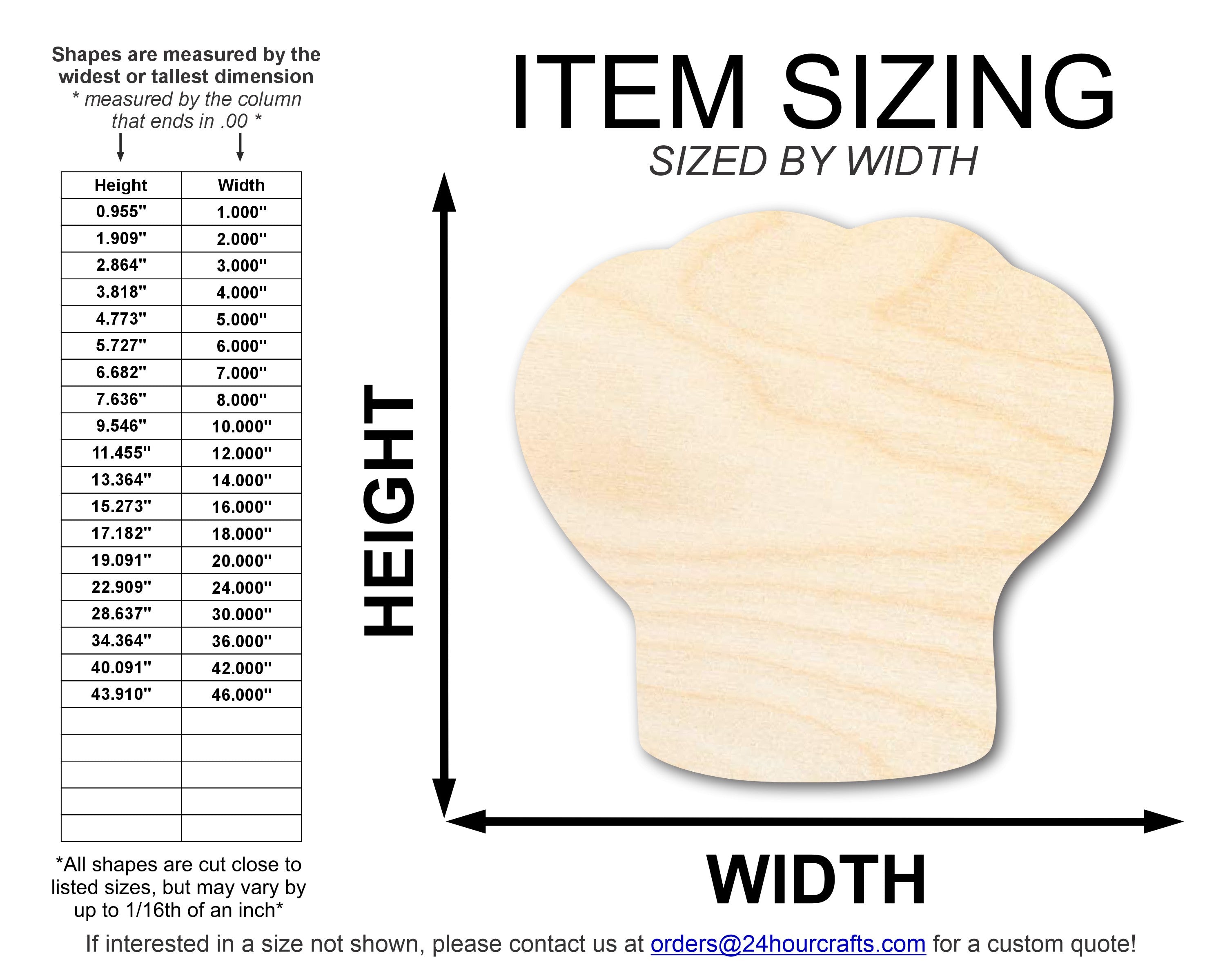 Unfinished Wood Chef Hat Shape | DIY Craft Cutout | up to 46" DIY