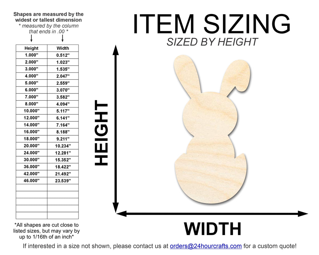 Unfinished Wood Cute Bunny Shape | DIY Craft Cutout | up to 46" DIY