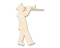 Unfinished Wood Band Trombone Player Shape | DIY Craft Cutout | up to 46" DIY