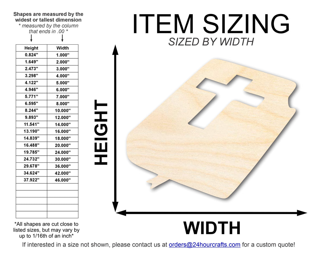 Unfinished Wood Bible Shape | DIY Craft Cutout | up to 46" DIY