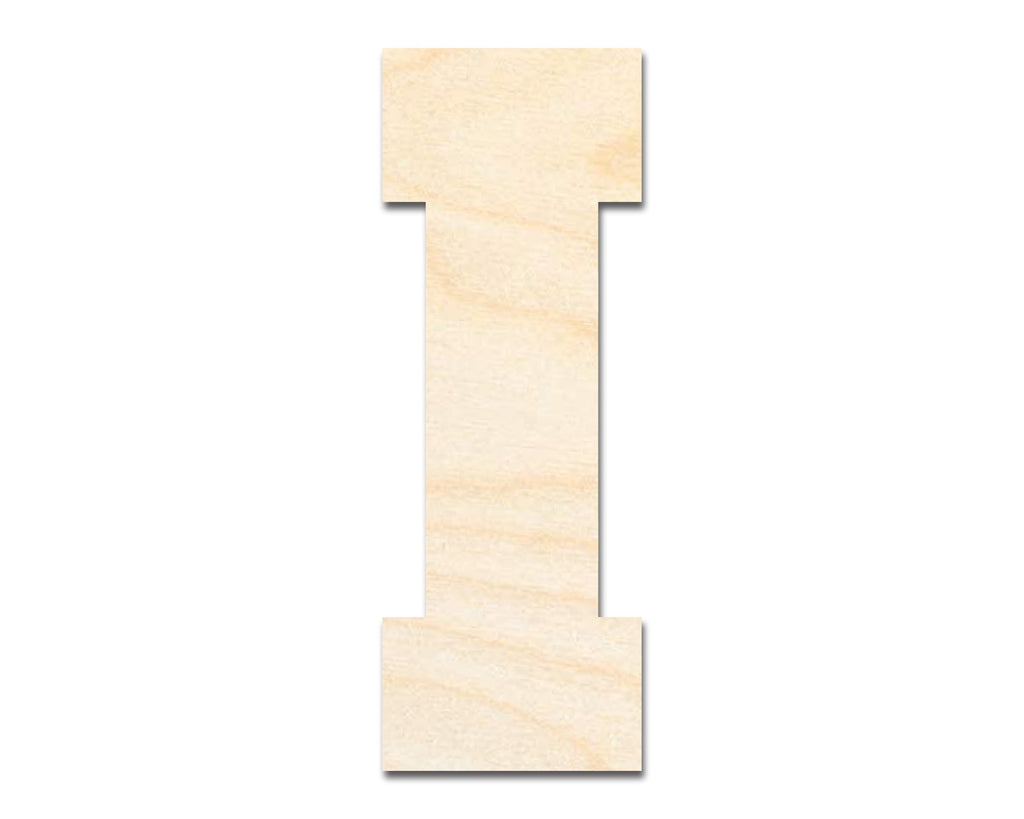 Unfinished Wood Varsity Team Font - I Shape | DIY Craft Cutout | up to 46" DIY