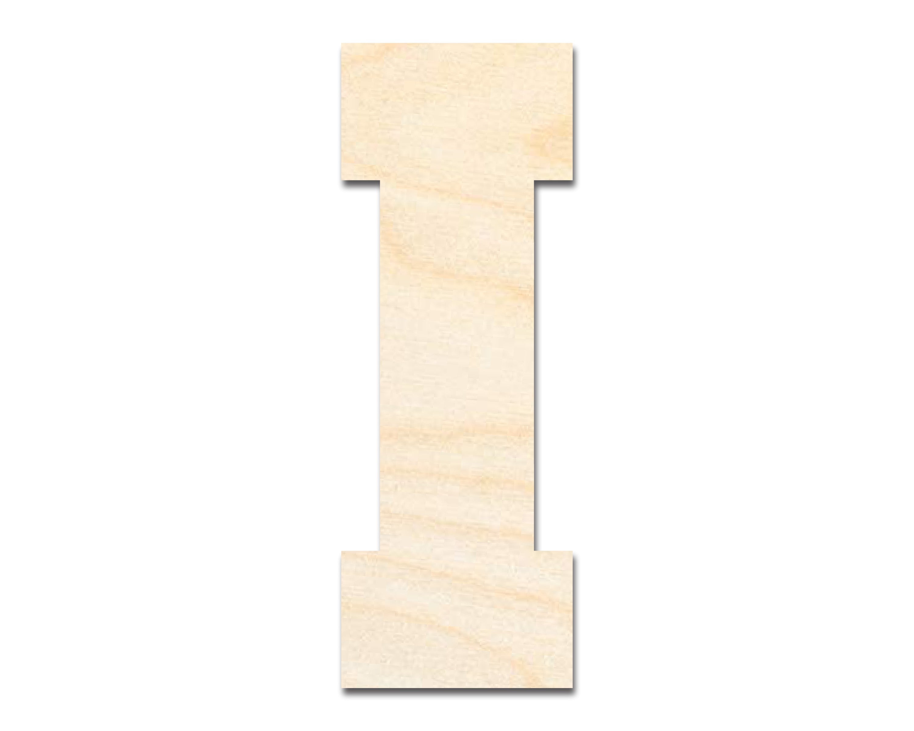 Unfinished Wood Varsity Team Font - I Shape | DIY Craft Cutout | up to 46" DIY