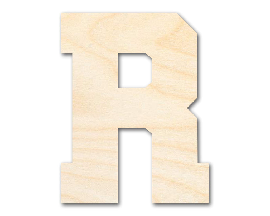Unfinished Wood Varsity Team Font - R Shape | DIY Craft Cutout | up to 46" DIY