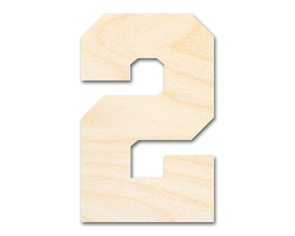 Unfinished Wood Varisty Number Two Shape | DIY Craft Cutout | up to 46" DIY