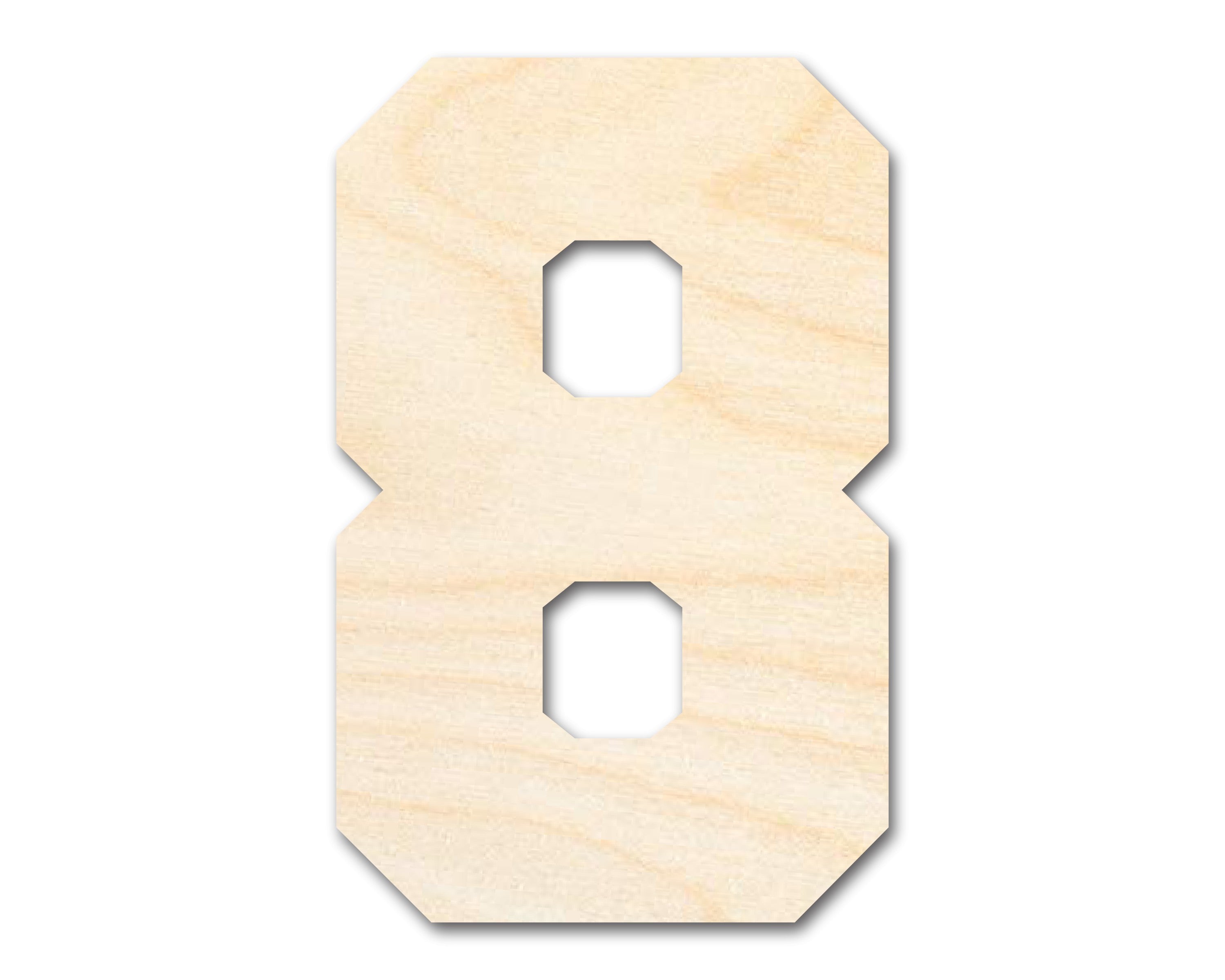 Unfinished Wood Varisty Number Eight Shape | DIY Craft Cutout | up to 46" DIY
