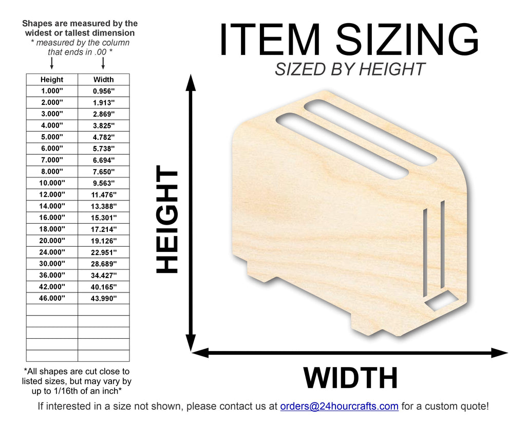 Unfinished Wood Toaster Shape | DIY Craft Cutout | up to 46" DIY