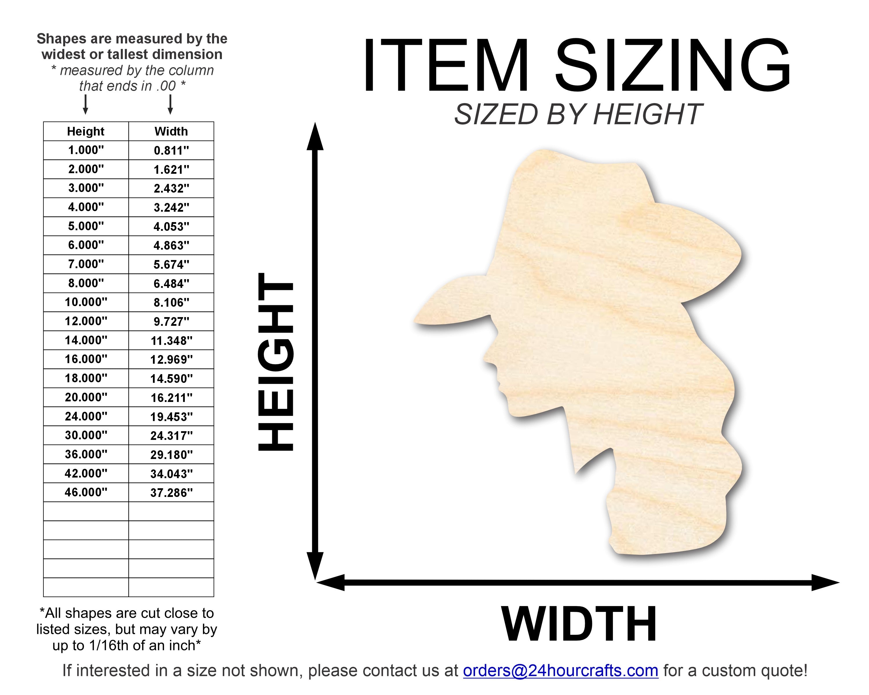 Unfinished Wood Cowgirl Silhouette Shape | DIY Craft Cutout | up to 46" DIY