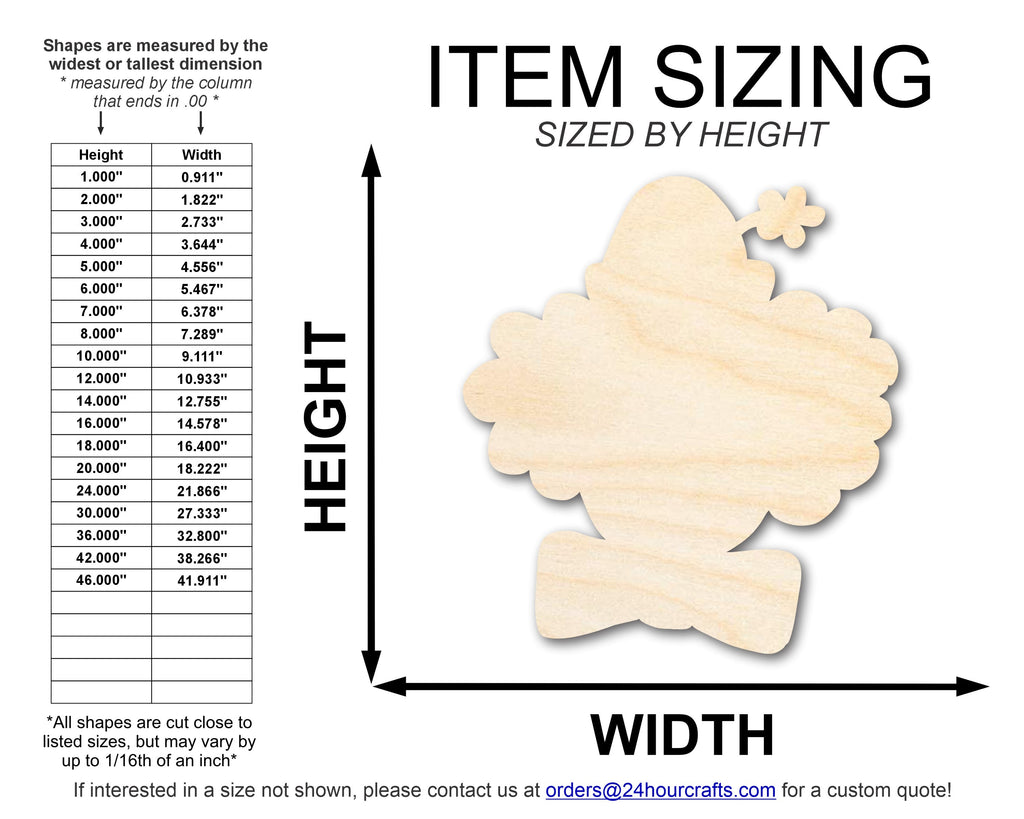 Unfinished Wood Clown Head Shape | DIY Craft Cutout | up to 46" DIY