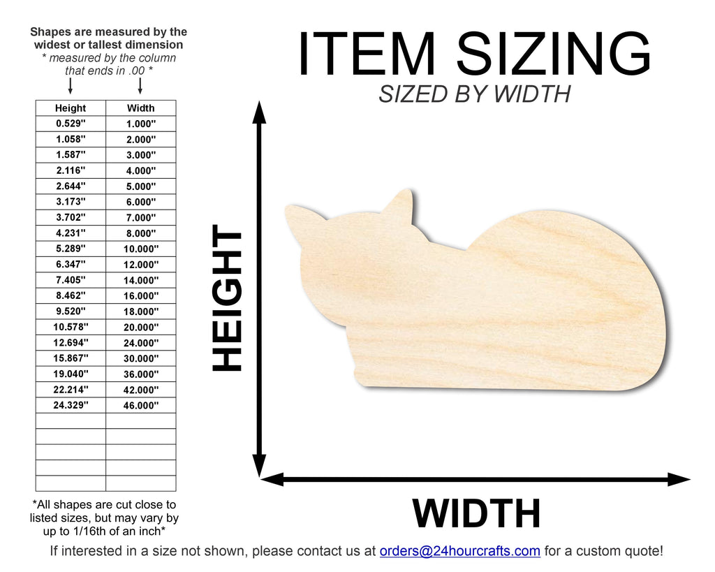 Unfinished Wood Laying Cat Shape | DIY Craft Cutout | up to 46" DIY
