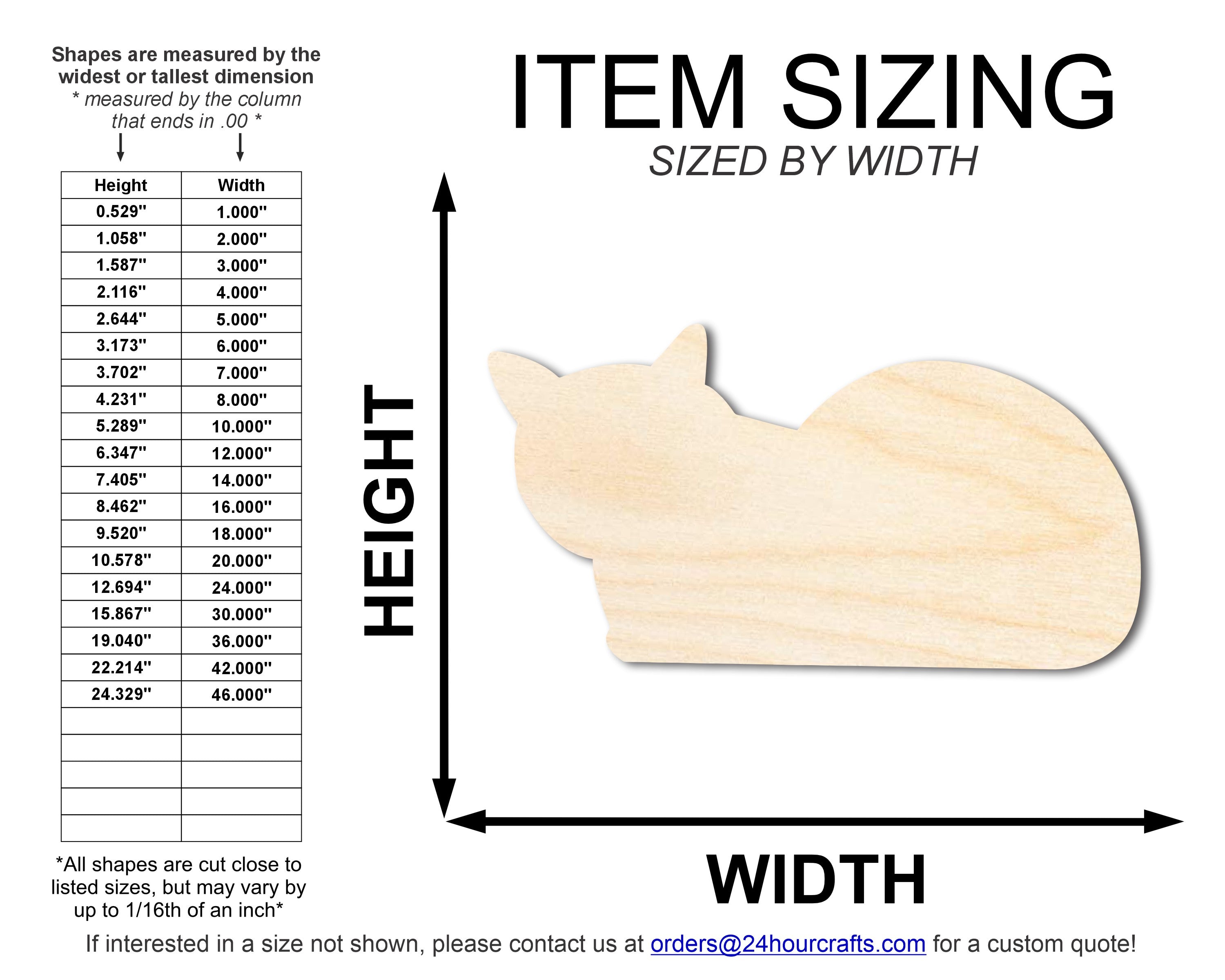 Unfinished Wood Laying Cat Shape | DIY Craft Cutout | up to 46" DIY