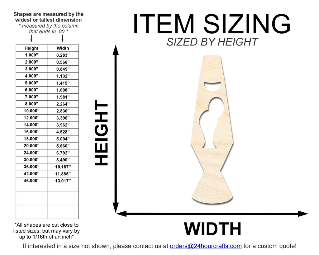 Unfinished Wood Lava Lamp Shape | DIY Craft Cutout | up to 46" DIY