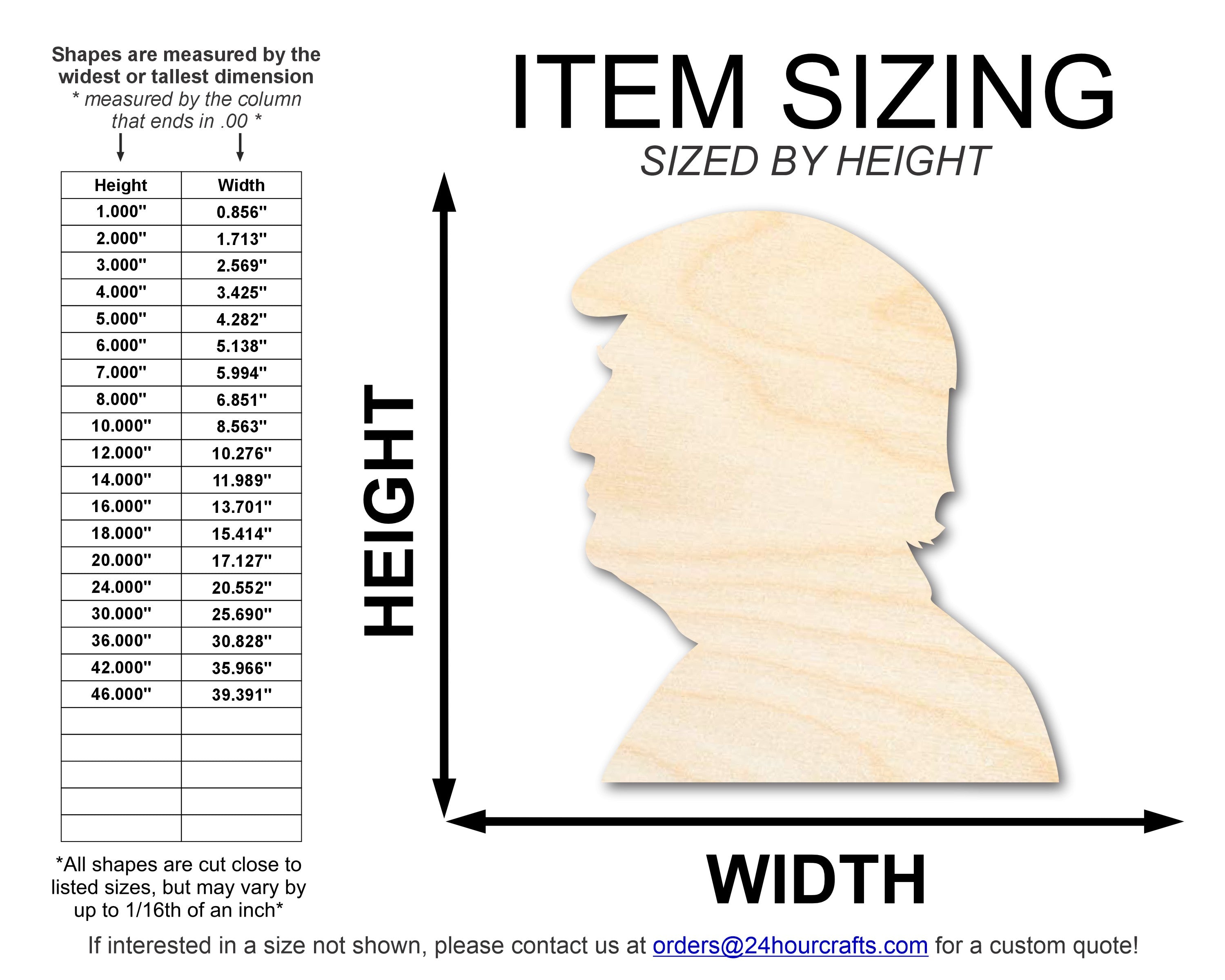 Unfinished Wood Donald J. Trump Shape | DIY Craft Cutout | up to 46" DIY