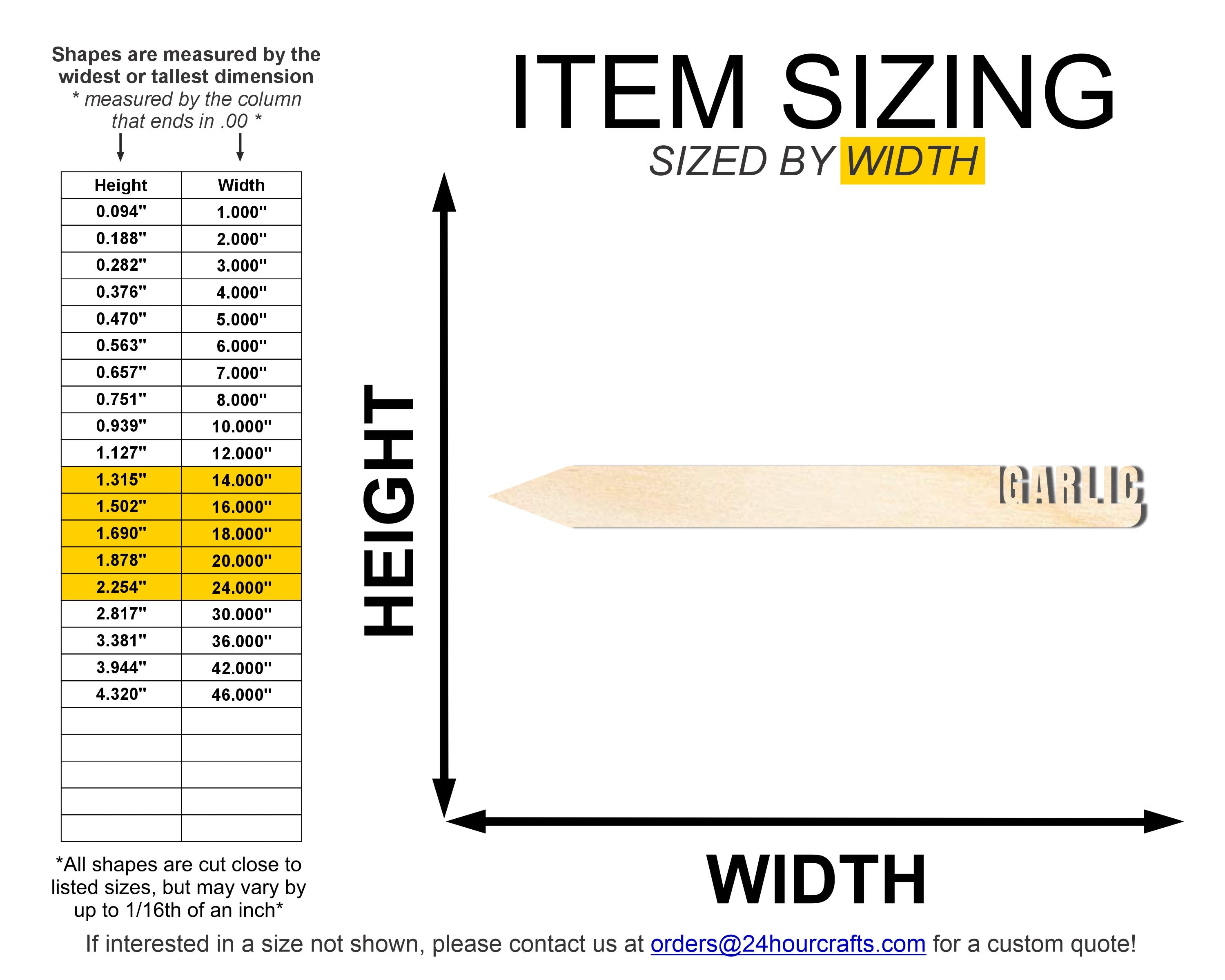 Unfinished Wood Garlic Garden Stake | DIY Craft Cutout | up to 24" DIY