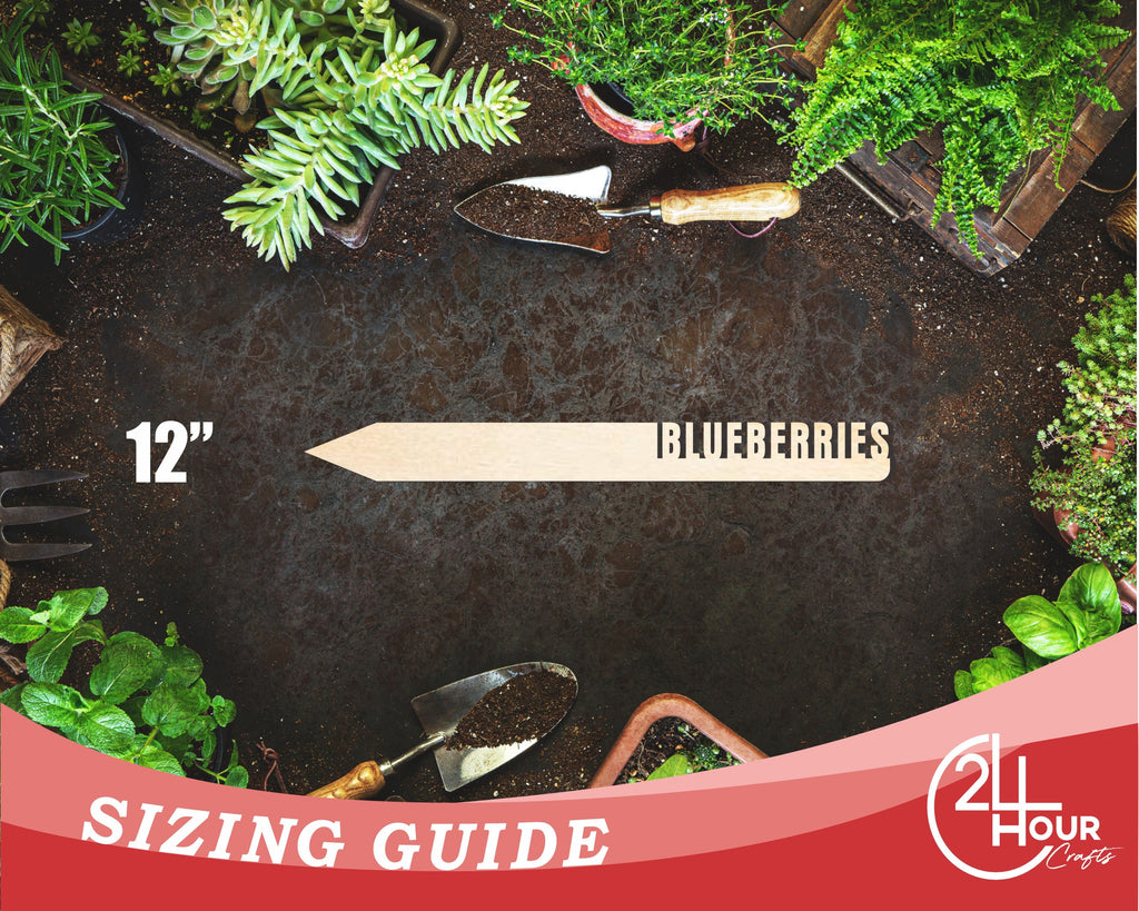 Unfinished Wood Blueberries Garden Stake | DIY Craft Cutout | up to 24" DIY