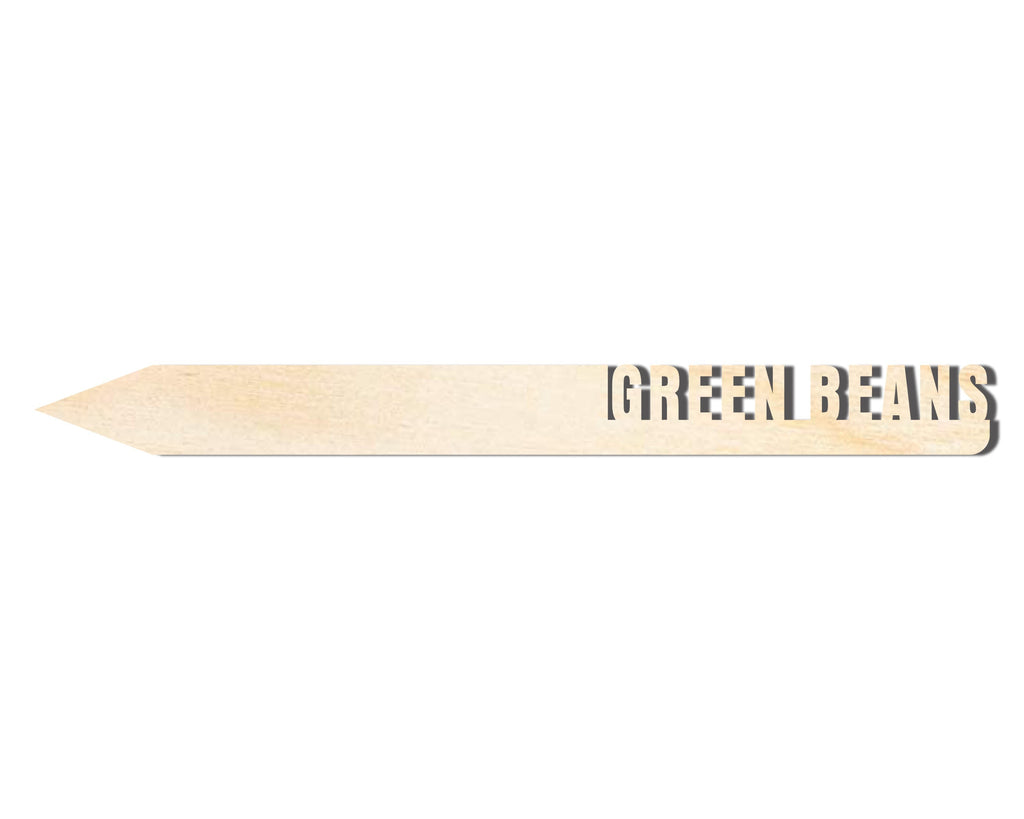 Unfinished Wood Green Beans Garden Stake | DIY Craft Cutout | up to 24" DIY
