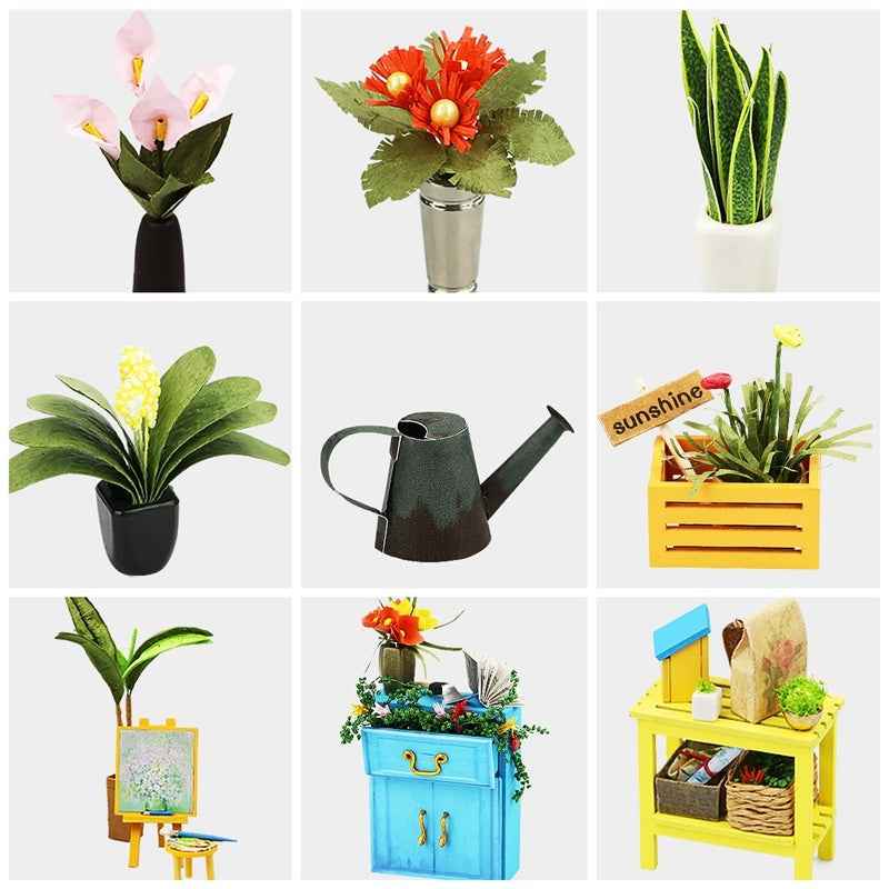 Robotime Miniature Doll House DIY Kathy's Green Garden with Furniture