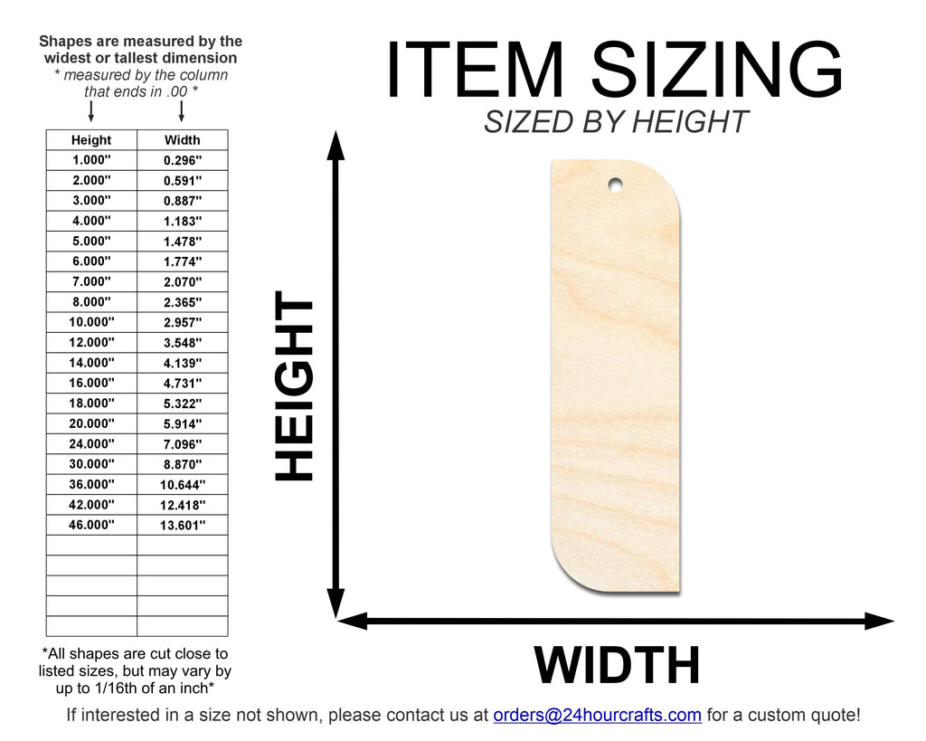 Unfinished Wood Wavy Bookmark Shape | DIY Craft Cutout | up to 12" DIY