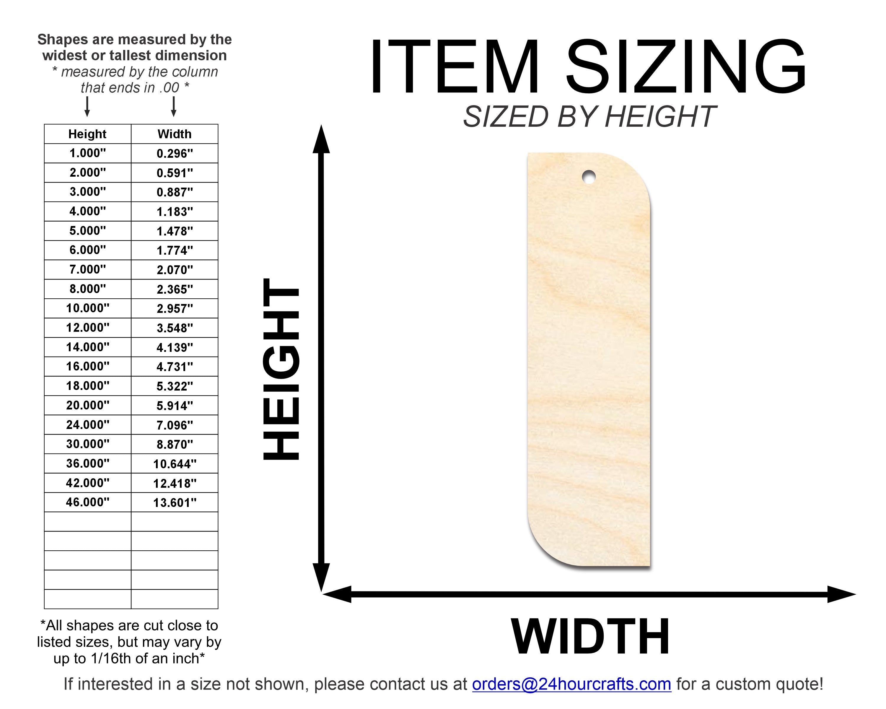 Unfinished Wood Wavy Bookmark Shape | DIY Craft Cutout | up to 12" DIY