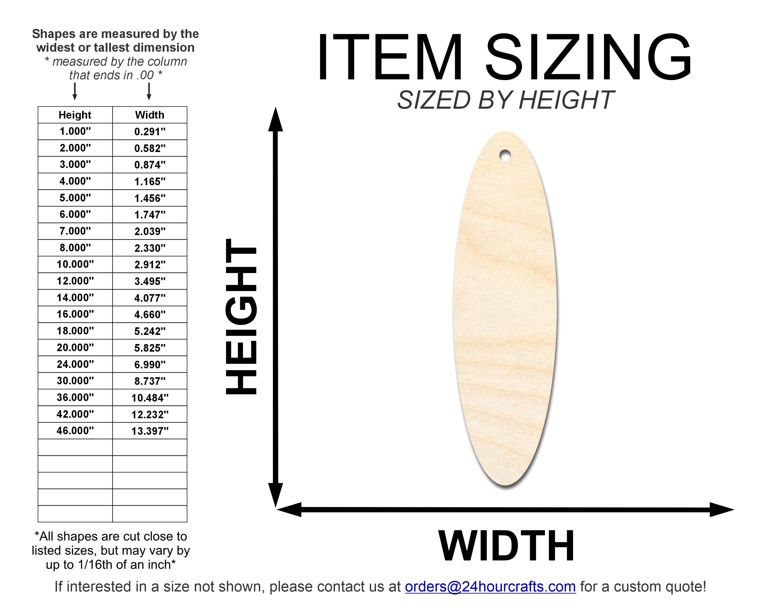 Unfinished Wood Oval Bookmark Shape | DIY Craft Cutout | up to 12" DIY