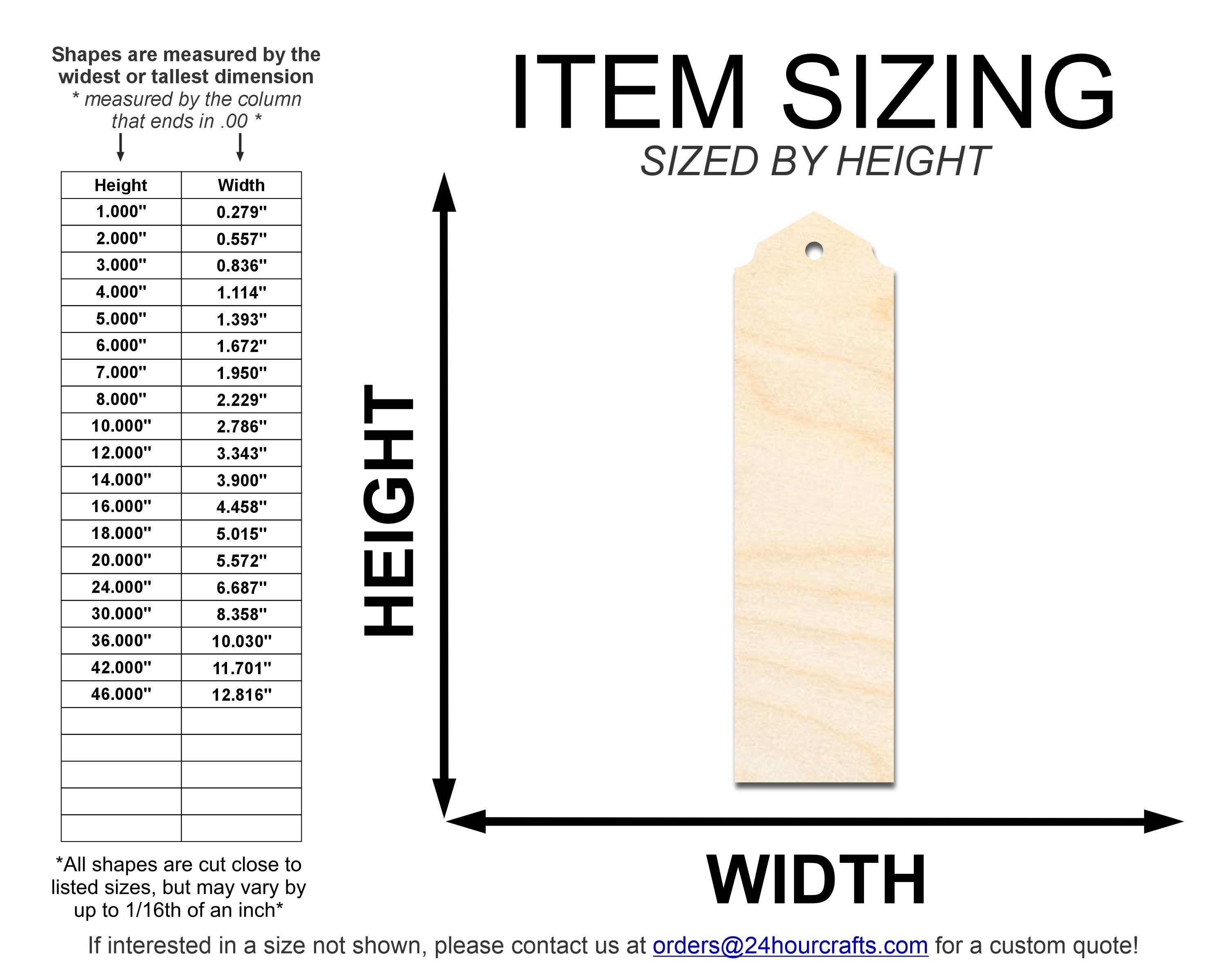 Unfinished Wood Curved And Pointed Bookmark Shape | DIY Craft Cutout | up to 12" DIY
