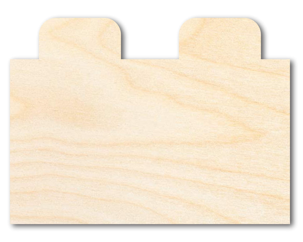Unfinished Wood Building Block Shape | DIY Craft Cutout | up to 46" DIY