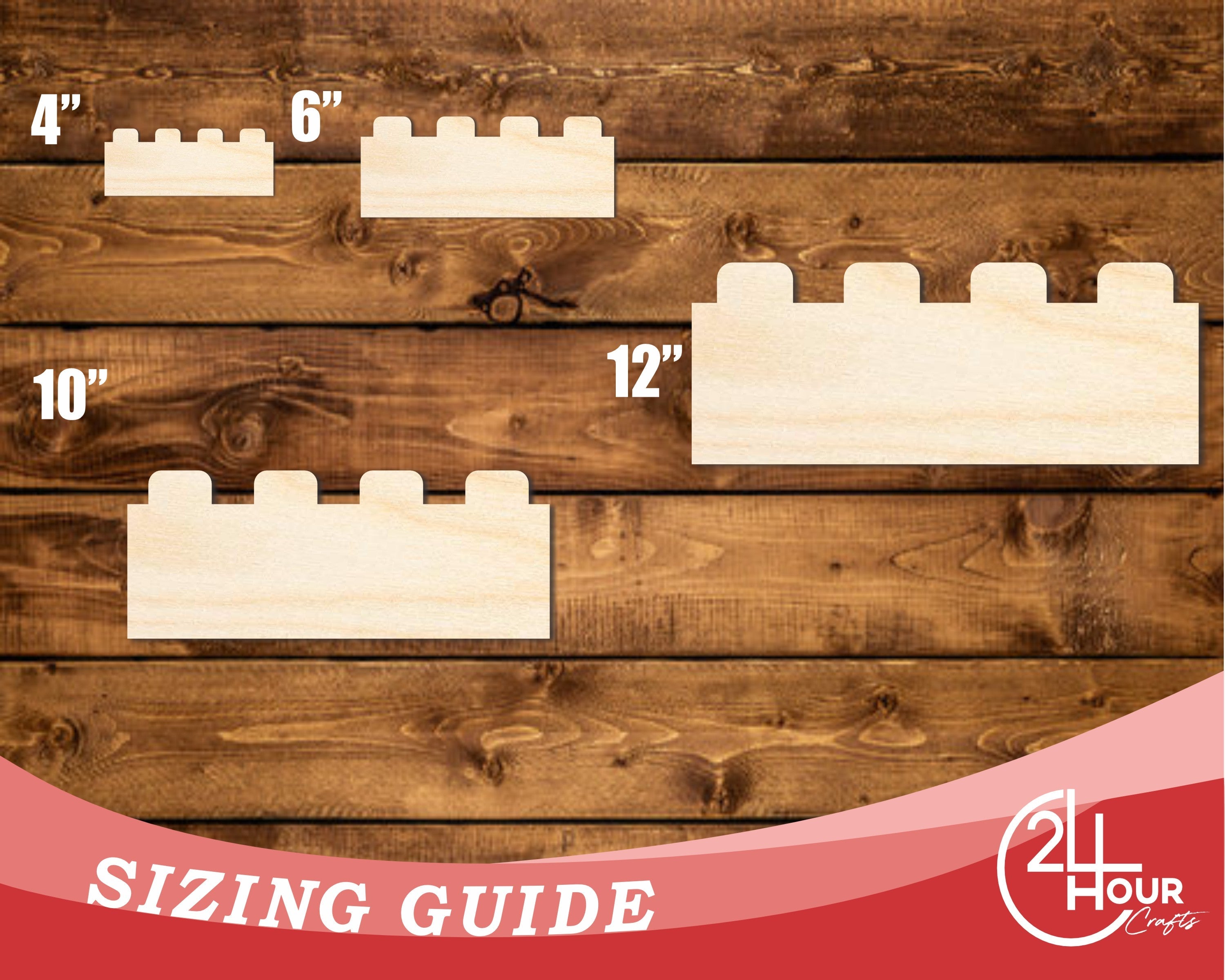 Unfinished Wood Large Building Blocks Shape | DIY Craft Cutout | up to 46" DIY